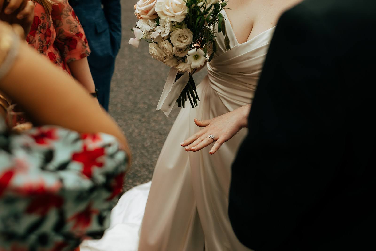 Mary and Mark’s timeless, elegant whimsical white wedding flowers