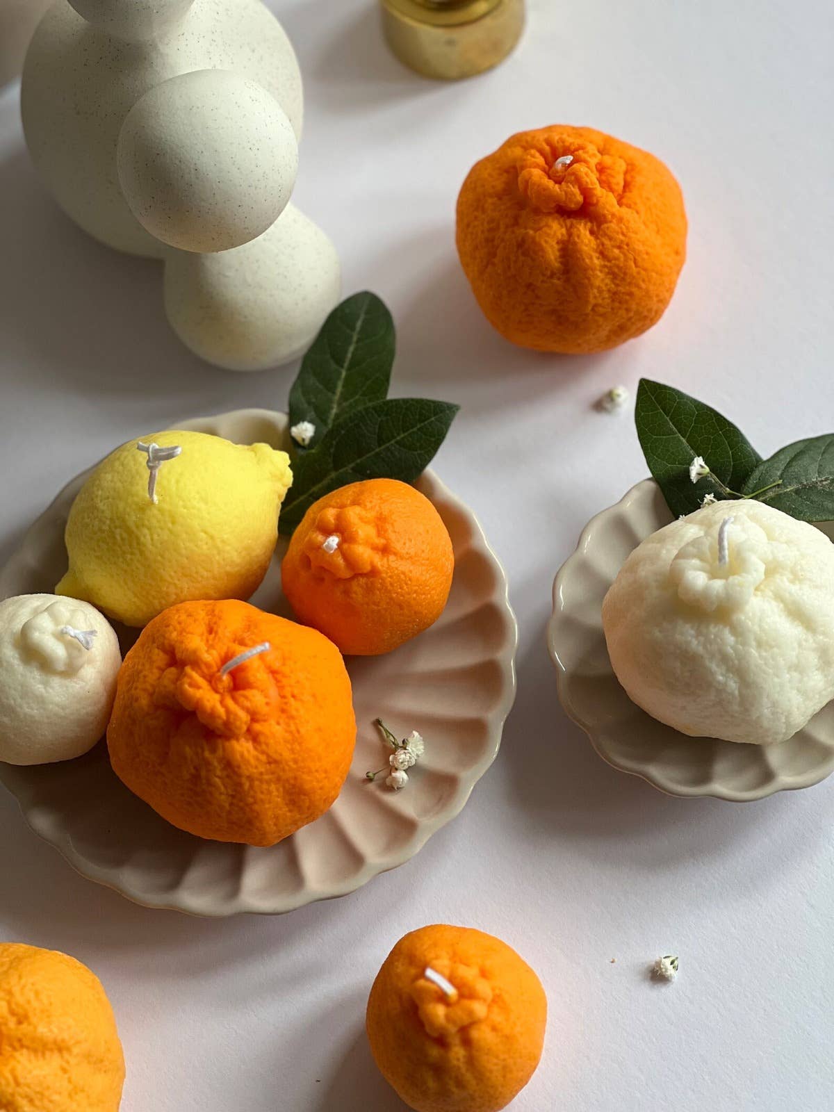 Soy wax Unscented Orange shaped candle | Orange | Large