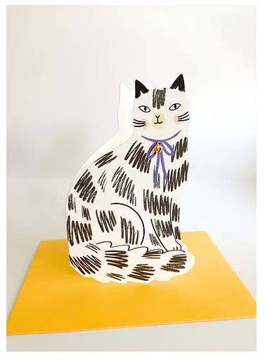 Sitting Kitty Shaped Greeting Card