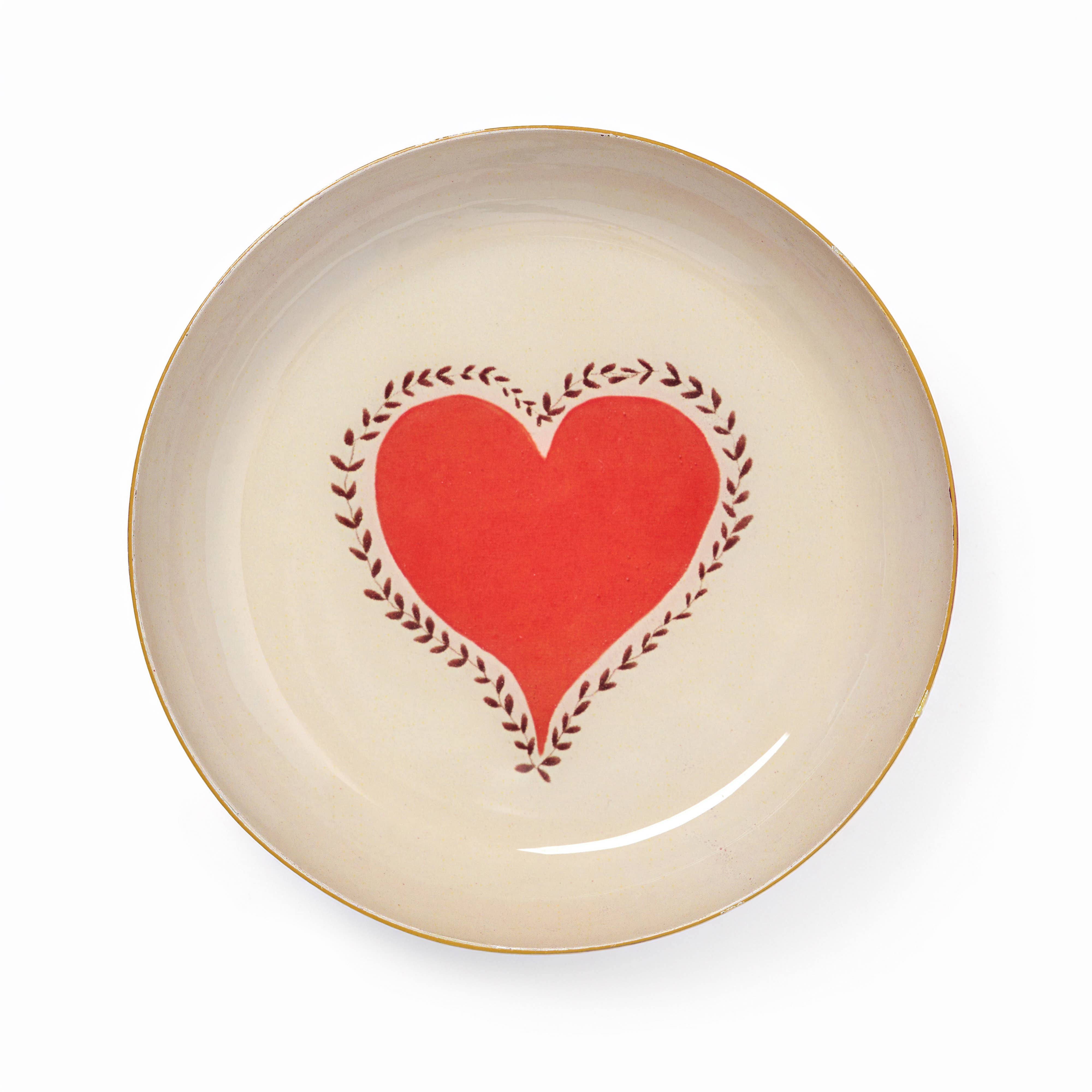 Round Enamel Tray | Heart