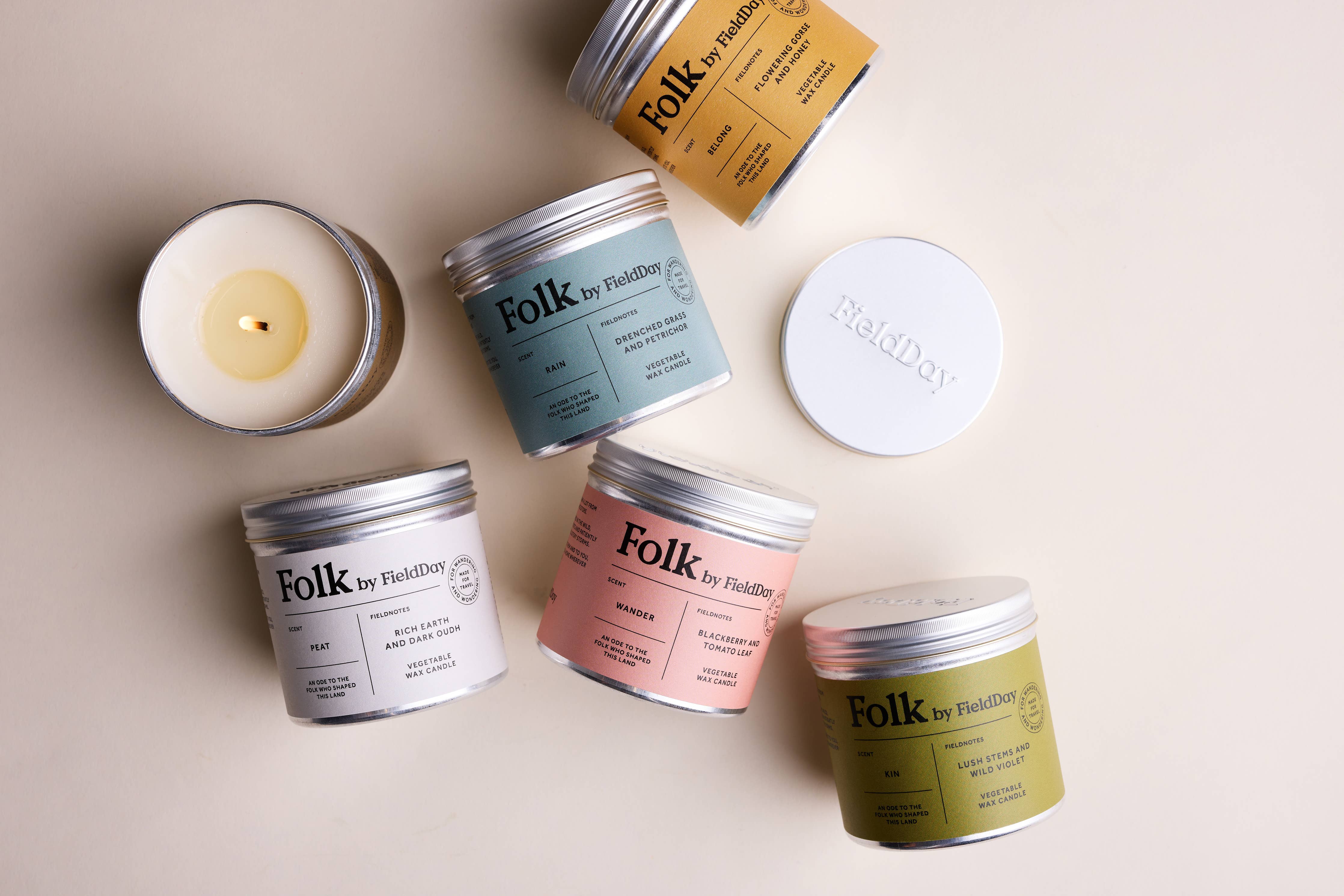 Folk Tin Candle | Peat