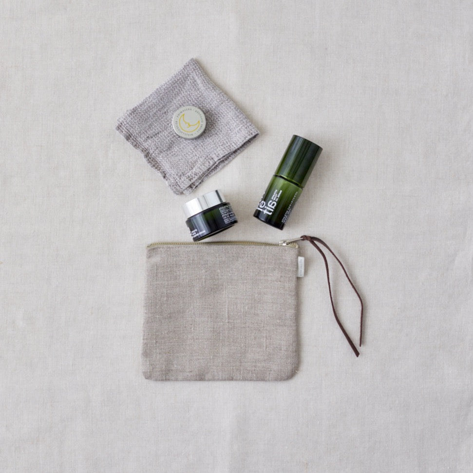 Canna Linen Pouch | Natural