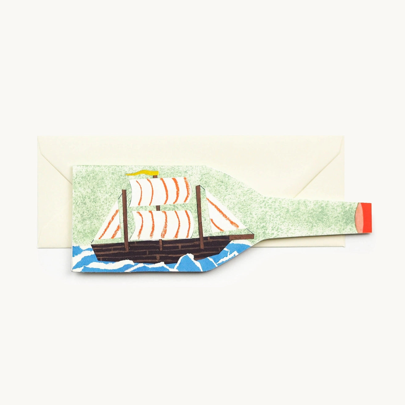 Ship in a Bottle Greetings Card