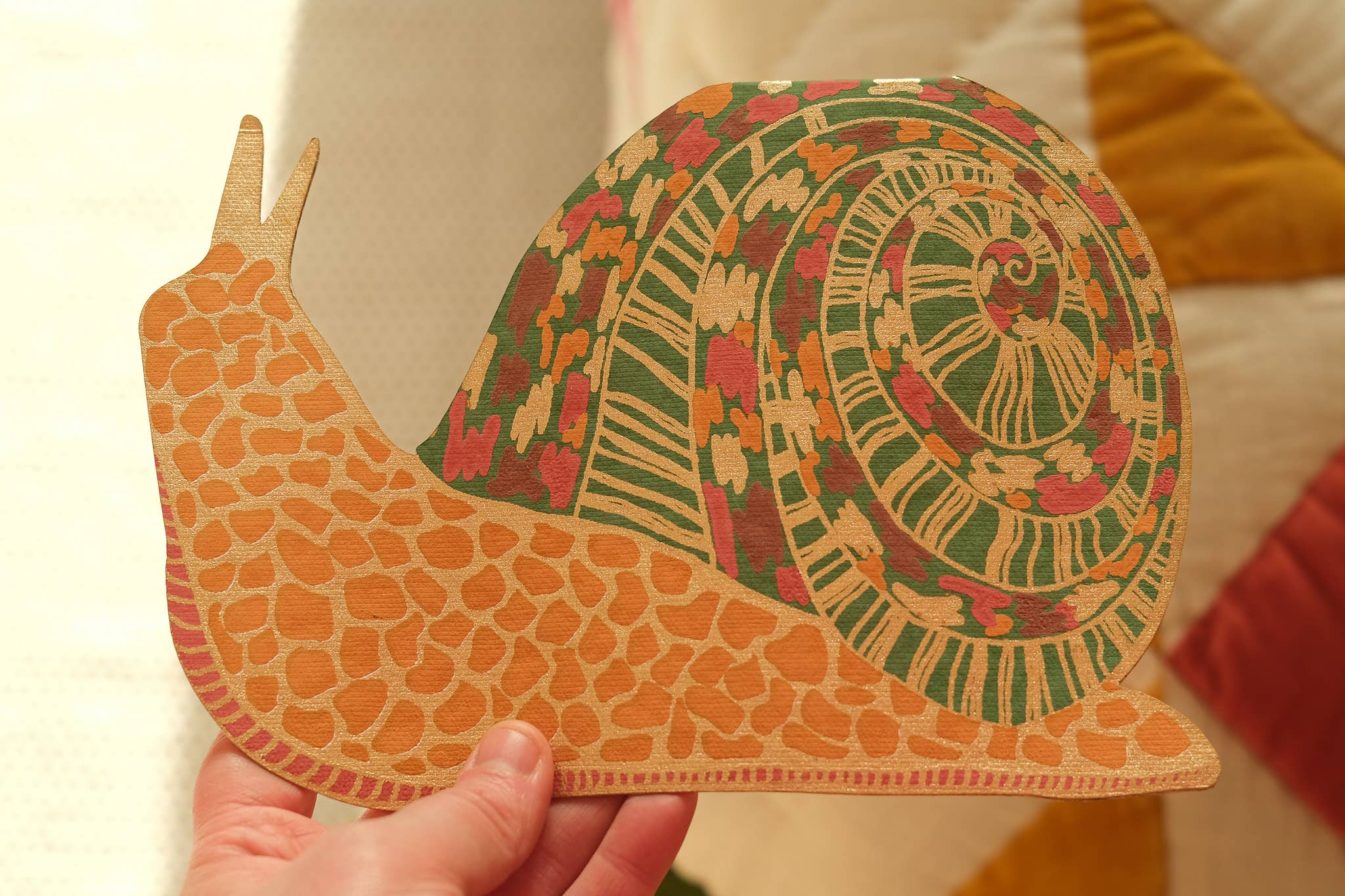 Screen Printed Snail Greeting Card