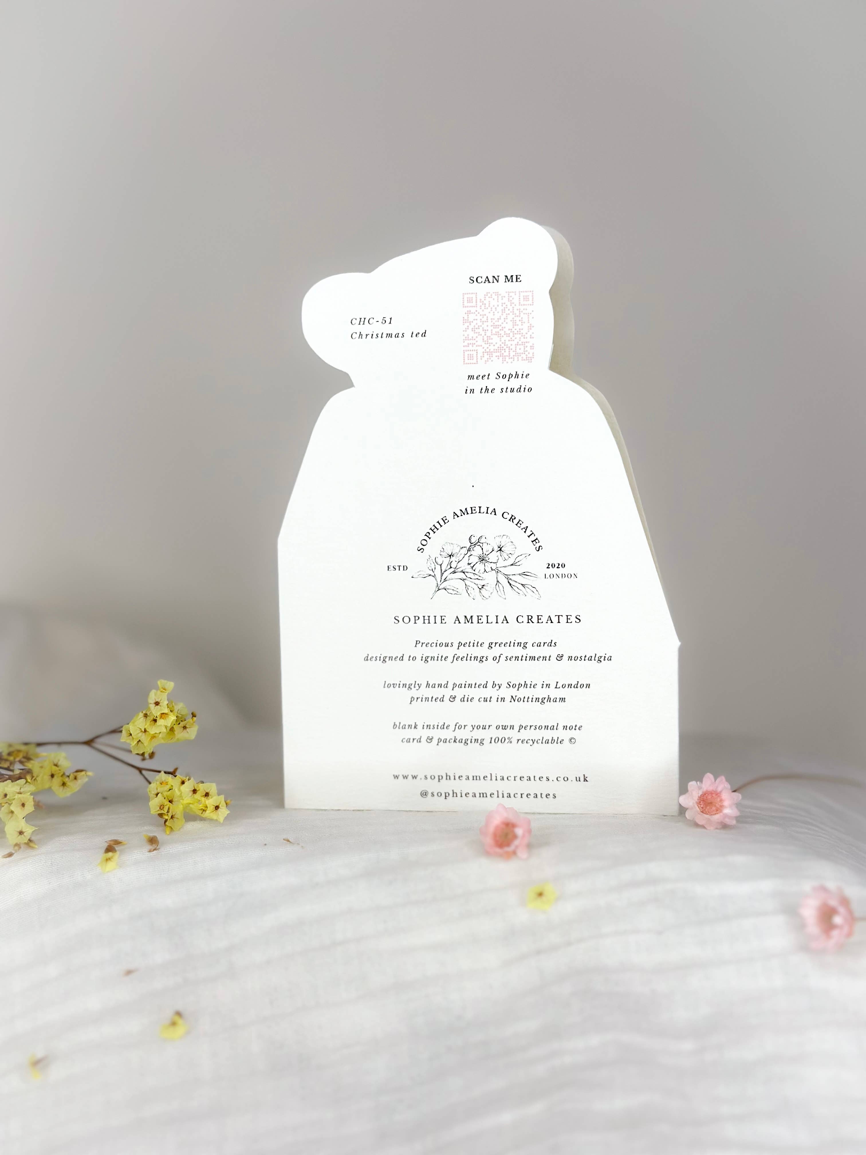 Christmas Teddy Die-cut card