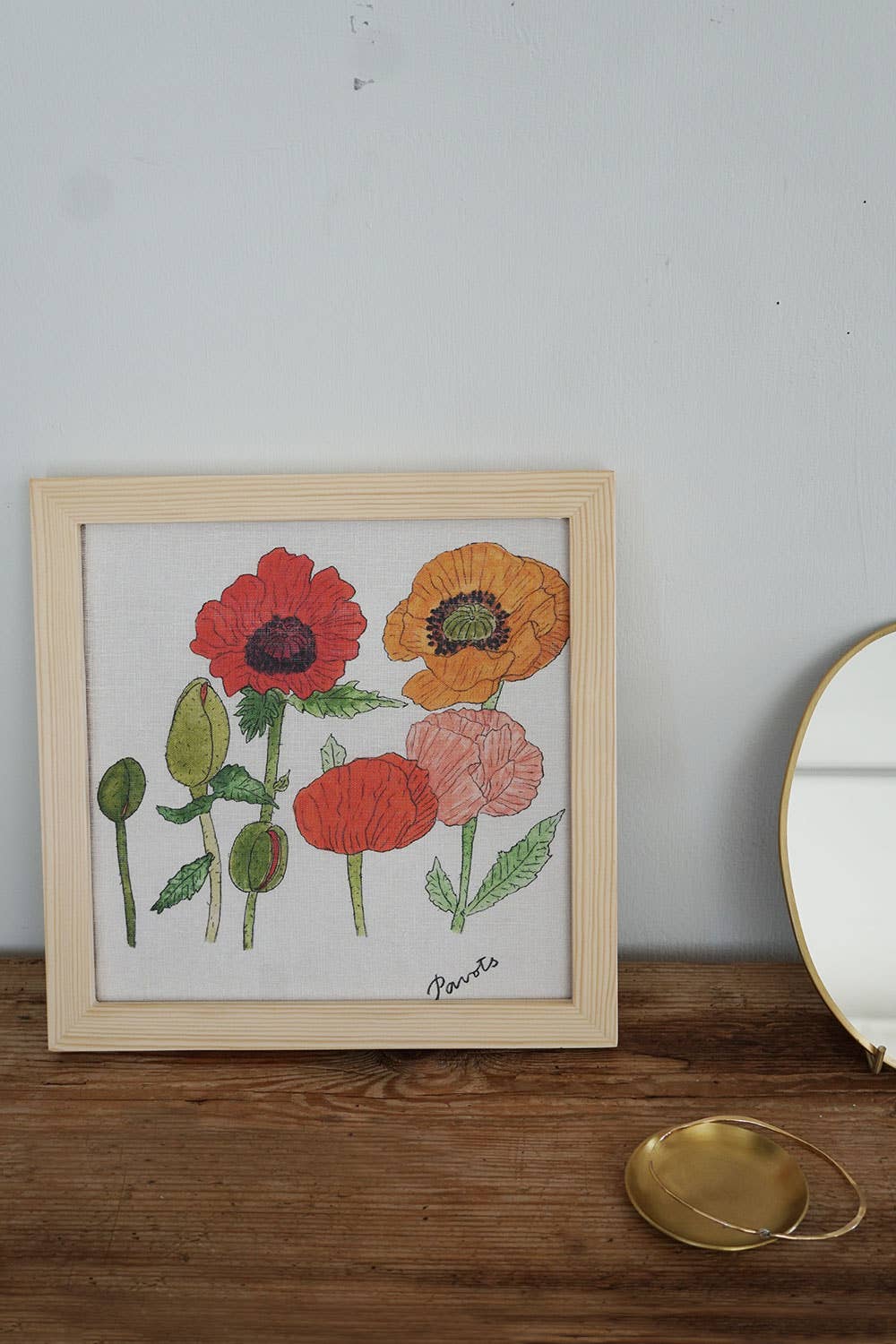 Linen Handkerchief | Poppy