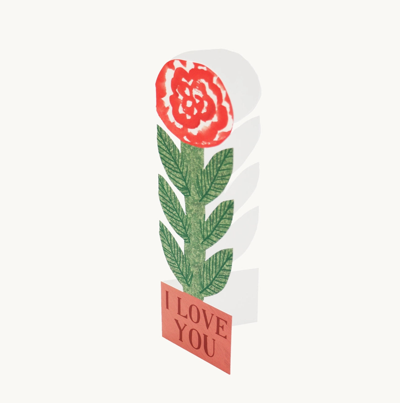 I Love You Tall Rose Card