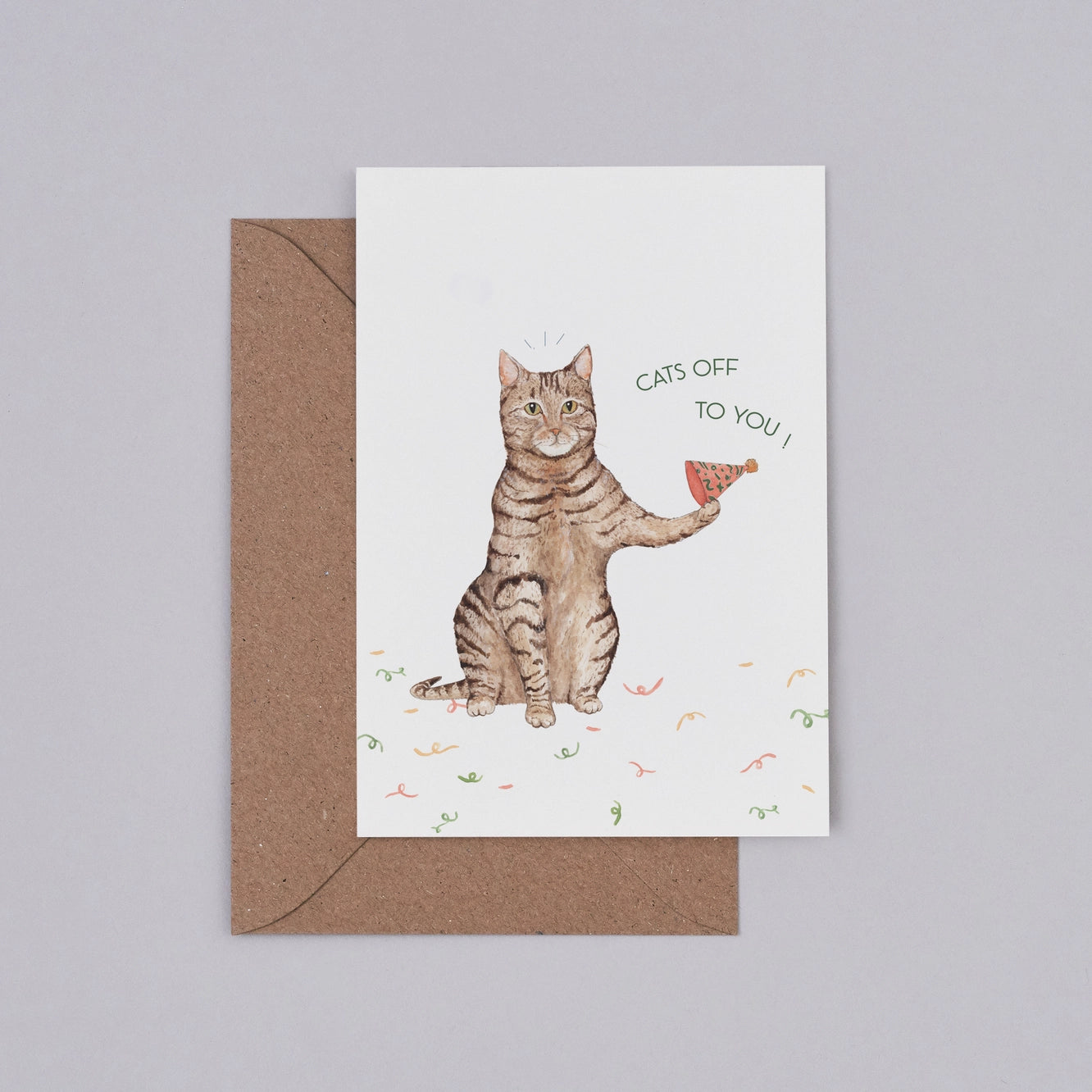 'Cats Off To You' Greetings Card
