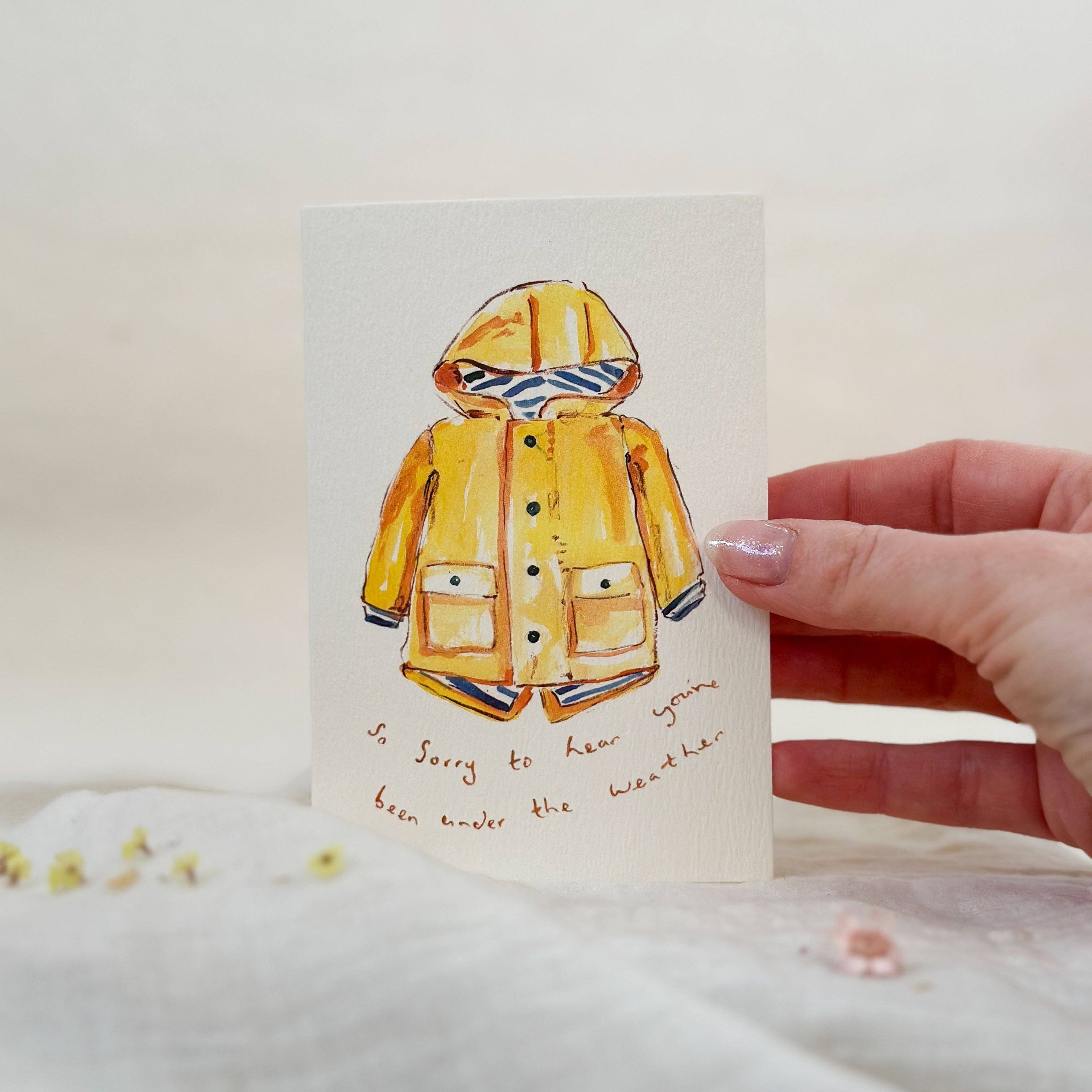 Under the weather - get well soon card