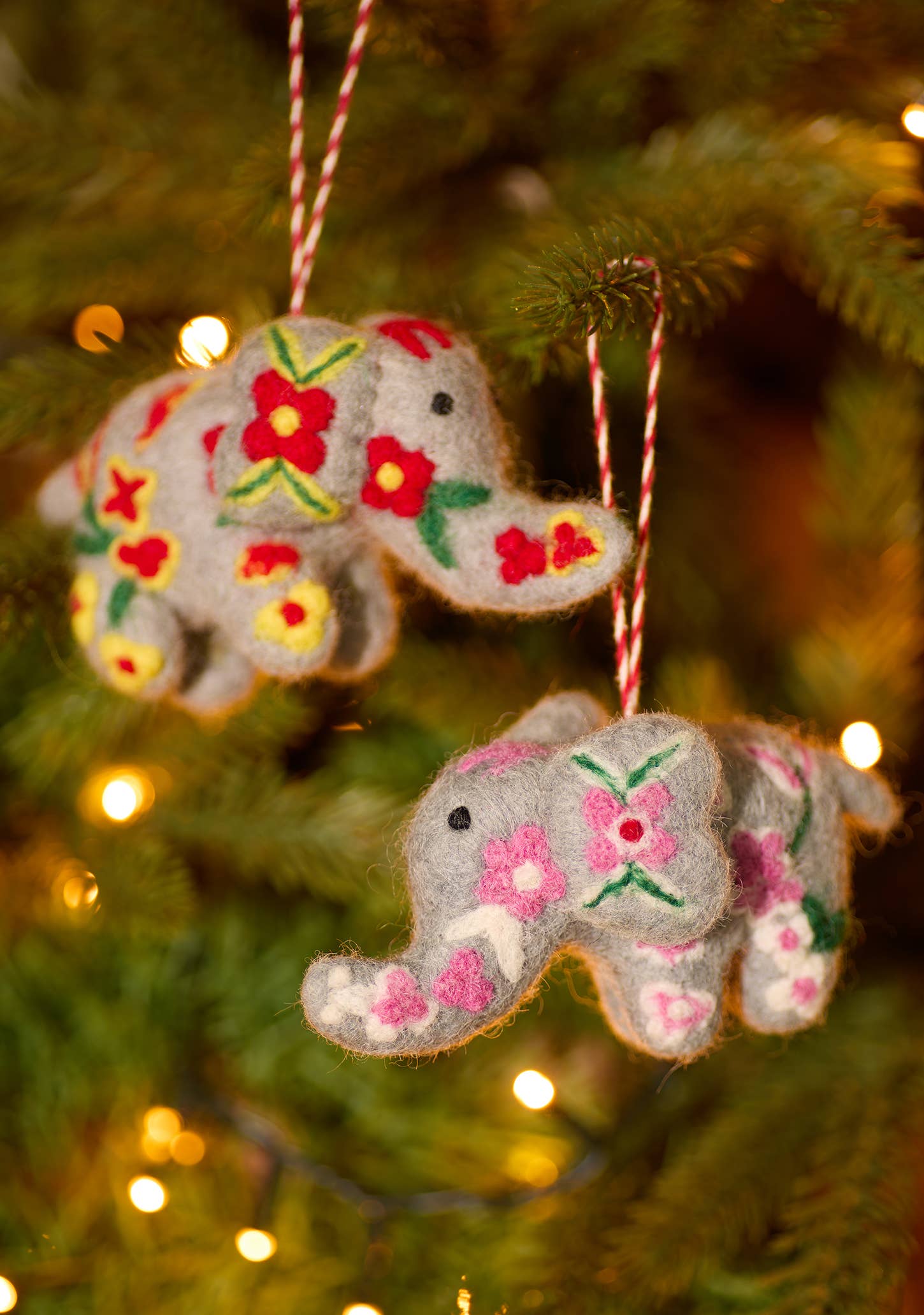 Embroidered Felt Elephant Decoration | 2 Designs Available