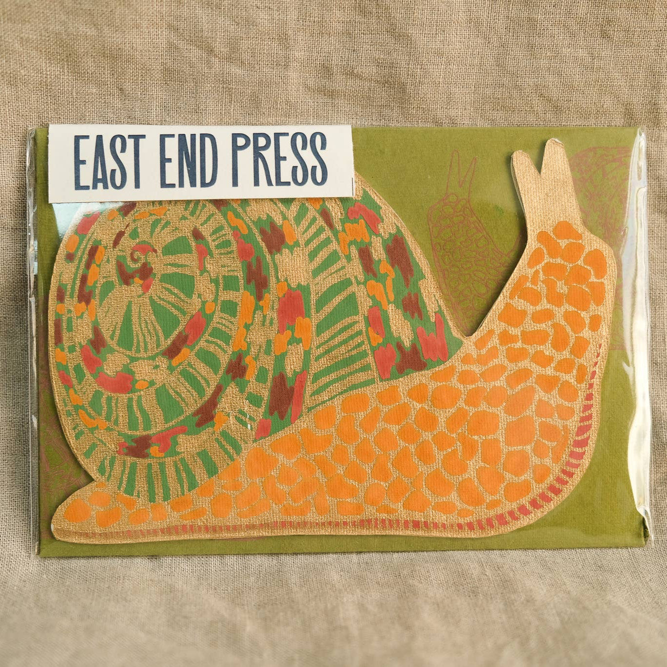 Screen Printed Snail Greeting Card