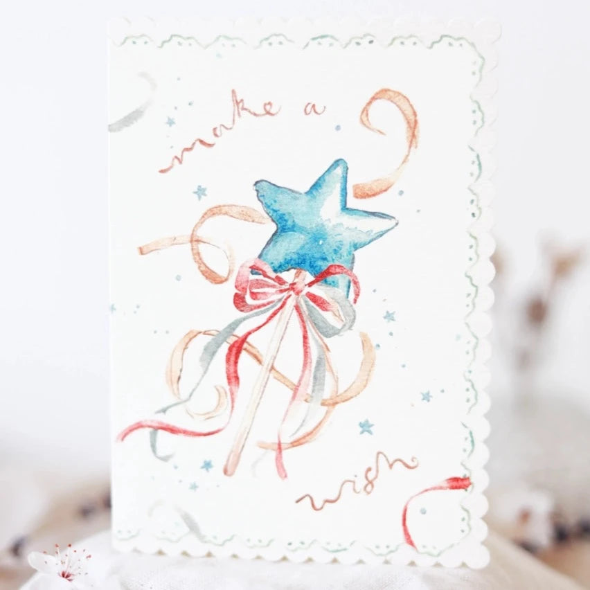 'Make A Wish' Wand Greetings Card