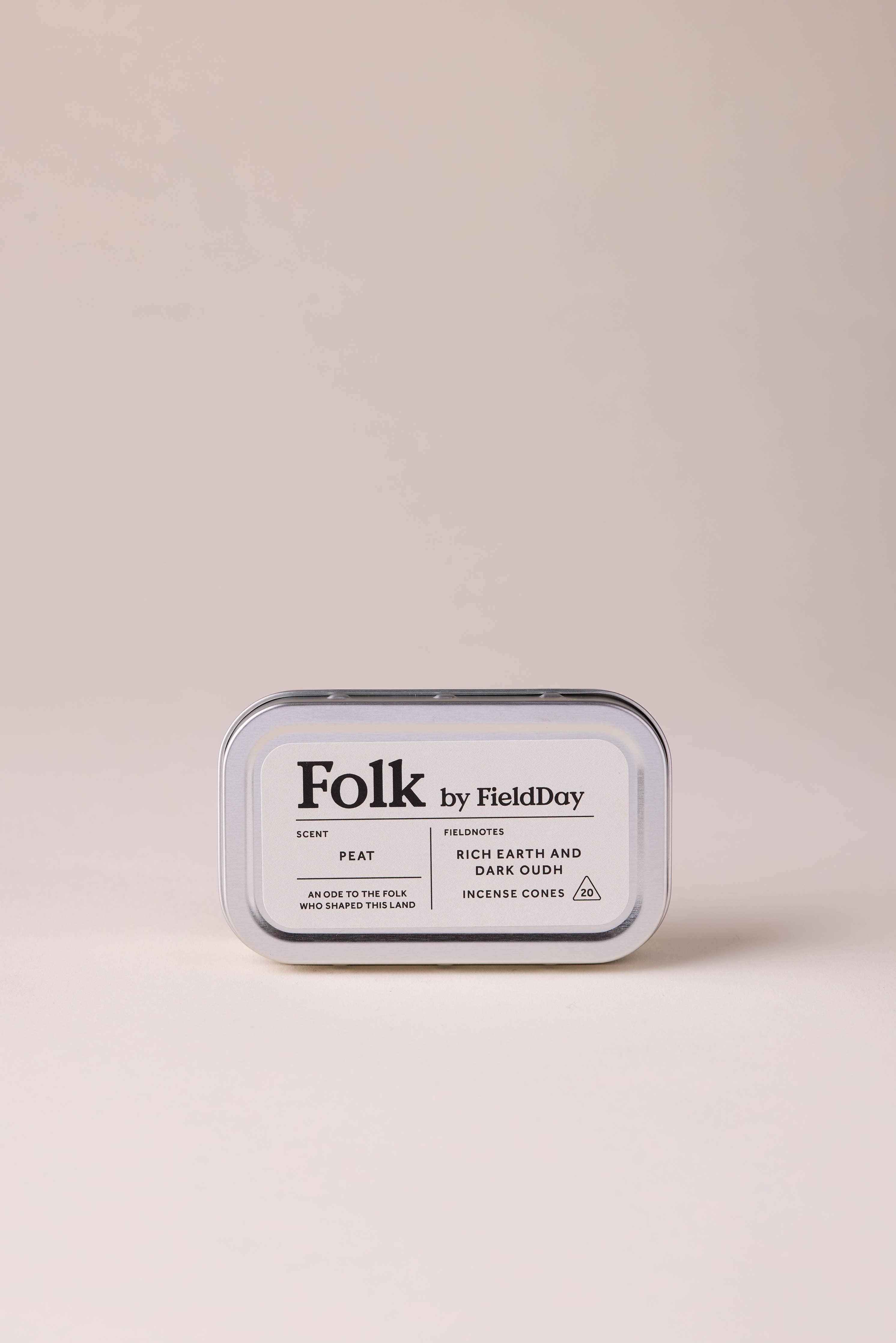 Folk Tin of Incense Cones | Peat