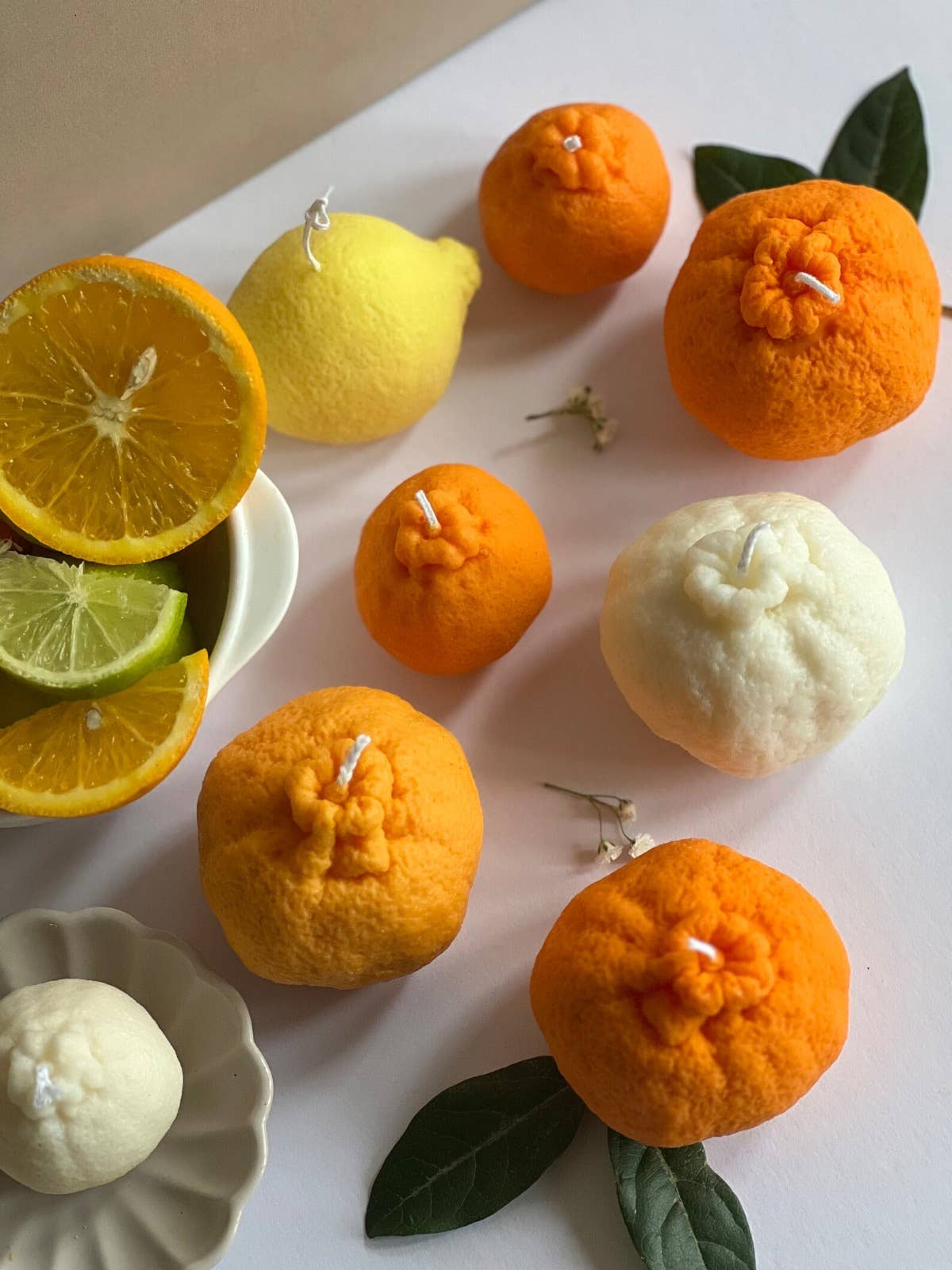 Soy wax Unscented Orange shaped candle | Orange | Large