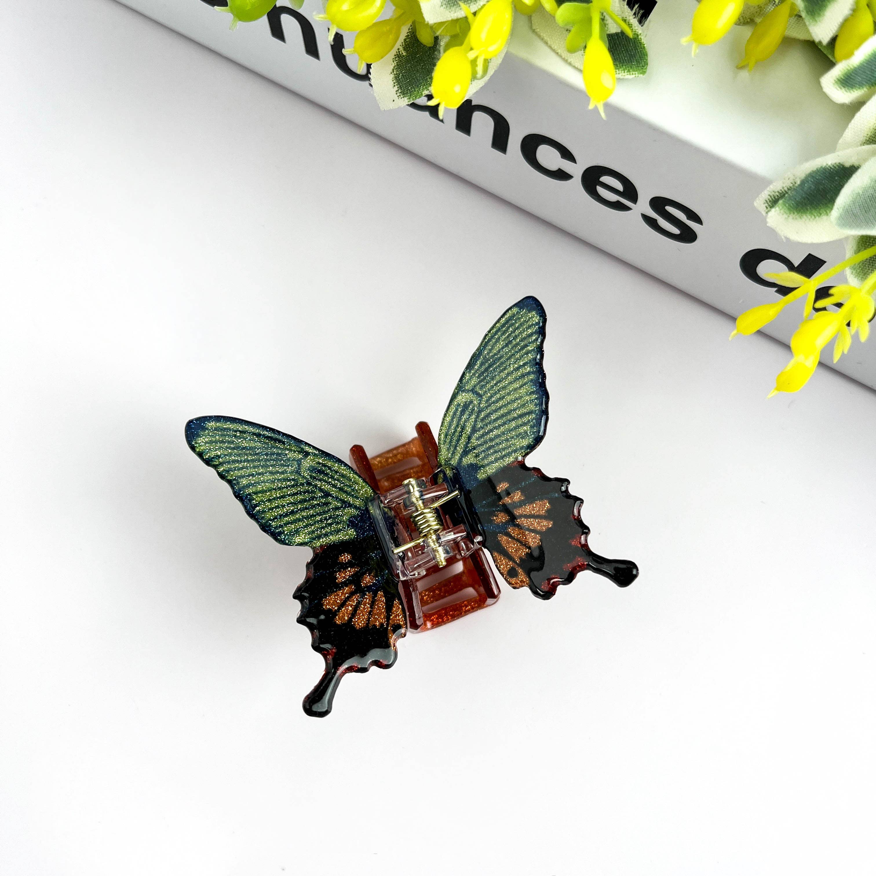 Glitter Butterfly Hair Claw