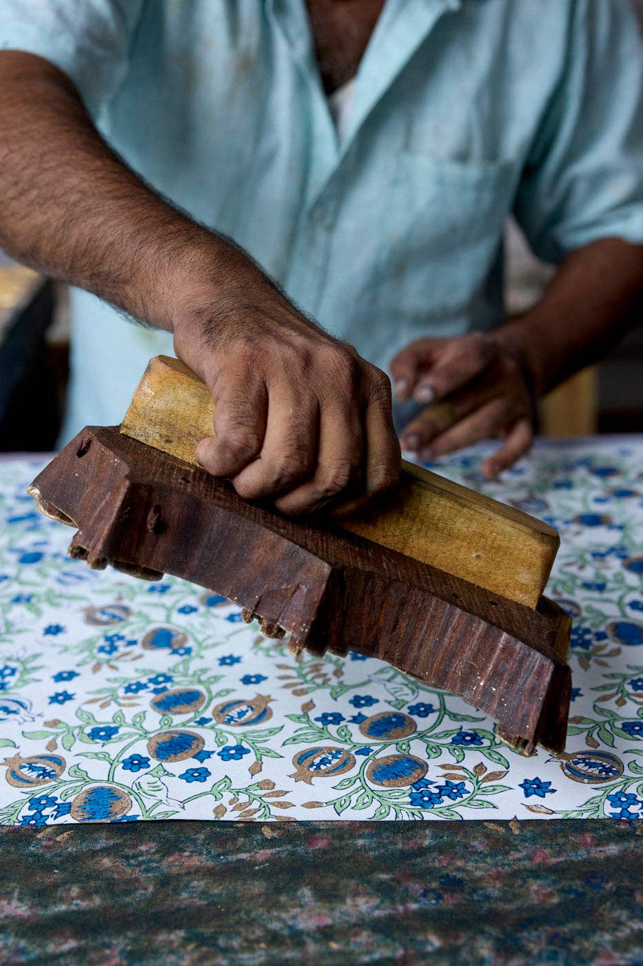 Hand Block Printed Greeting Card | Pomegranate Indigo