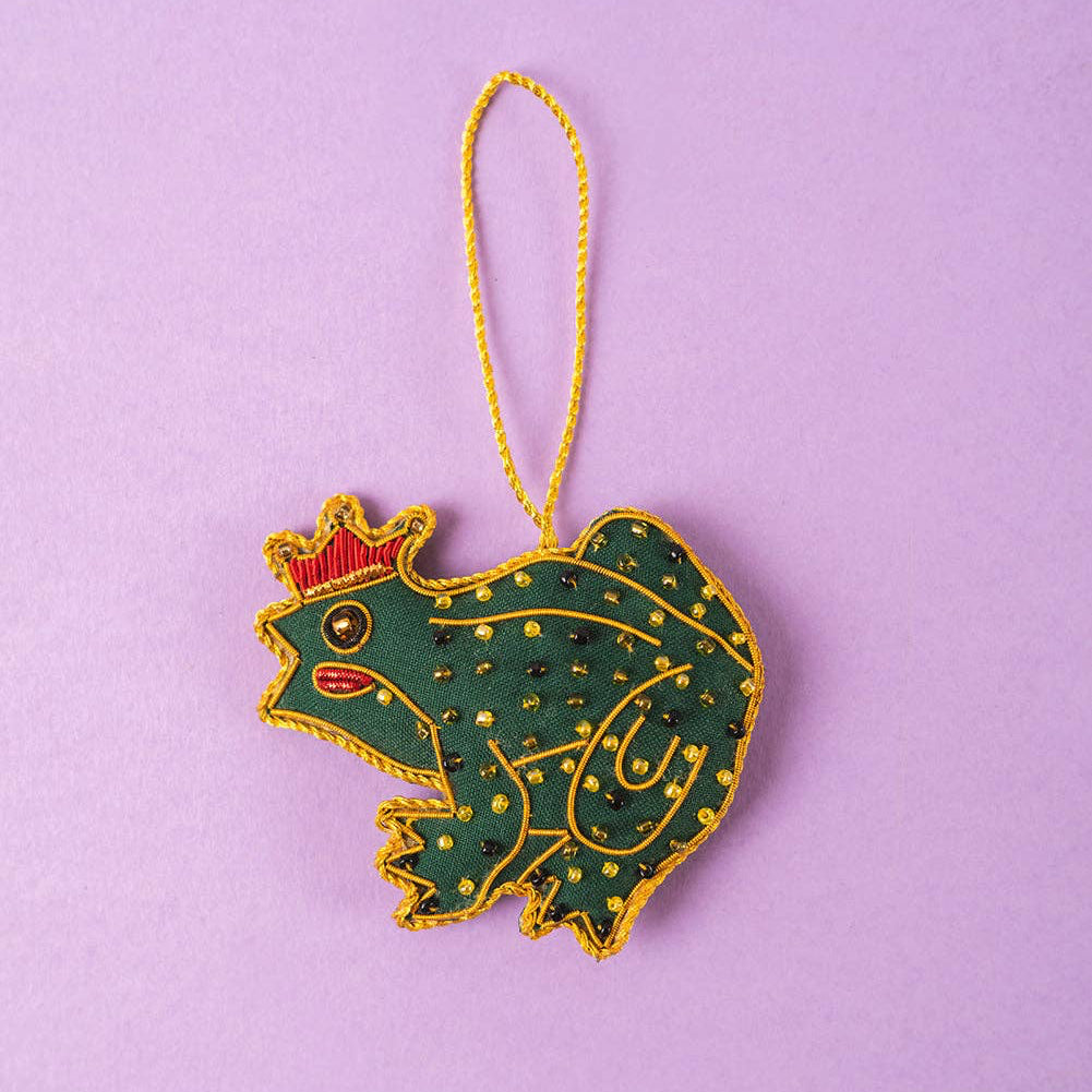 Beaded Frog Prince Decoration