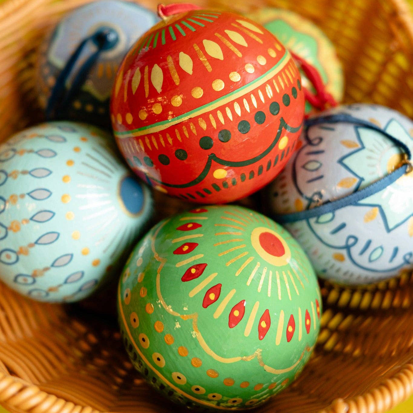 Jolly Paper Mache Baubles | 3 Designs Available