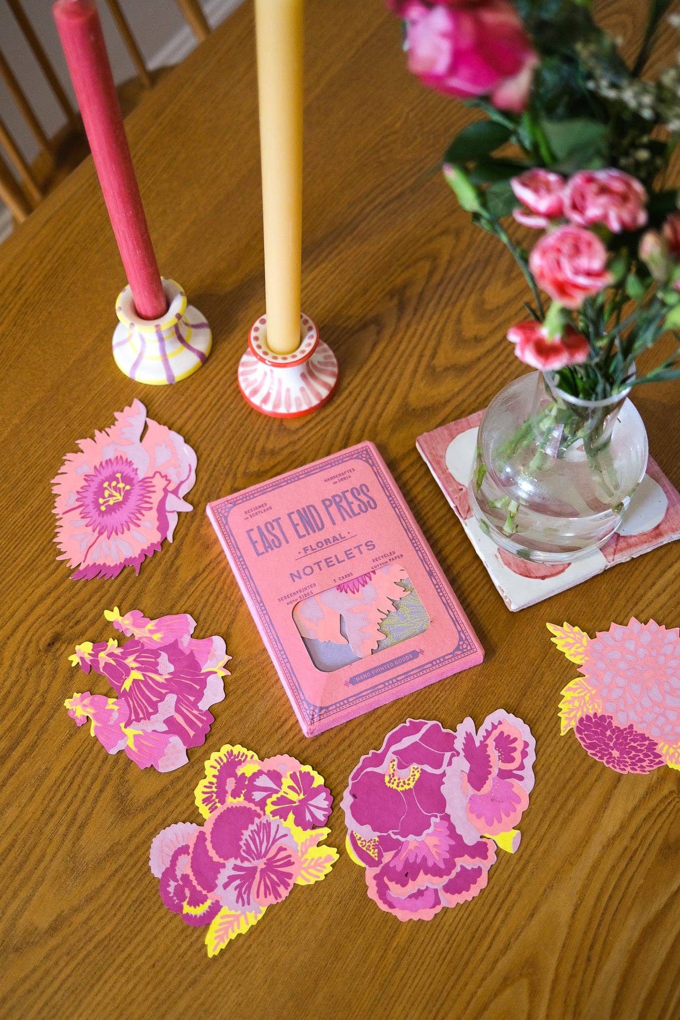 Screen Printed Floral Notelet Set