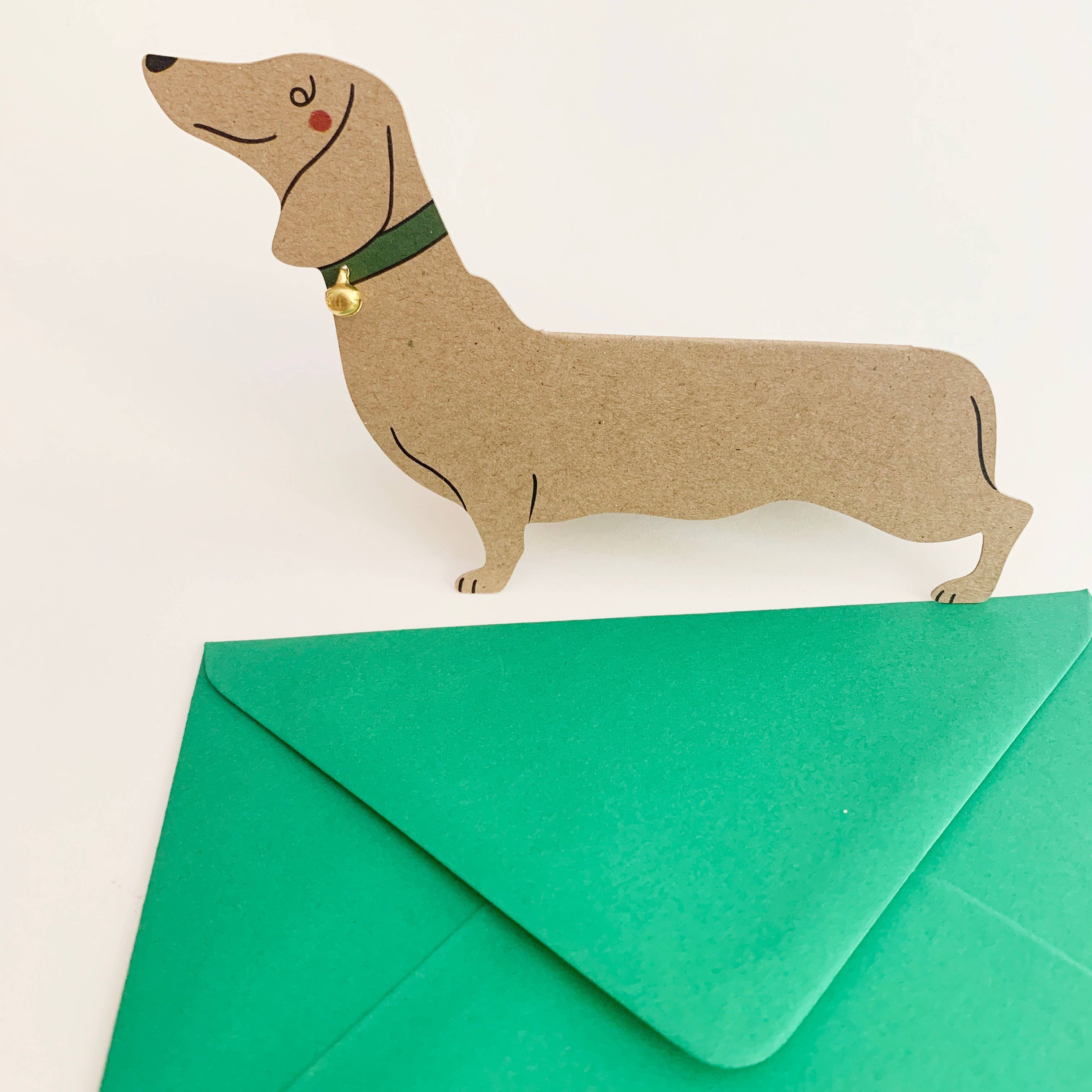 Standing Dachshund Sausage Dog Shaped Greeting Card