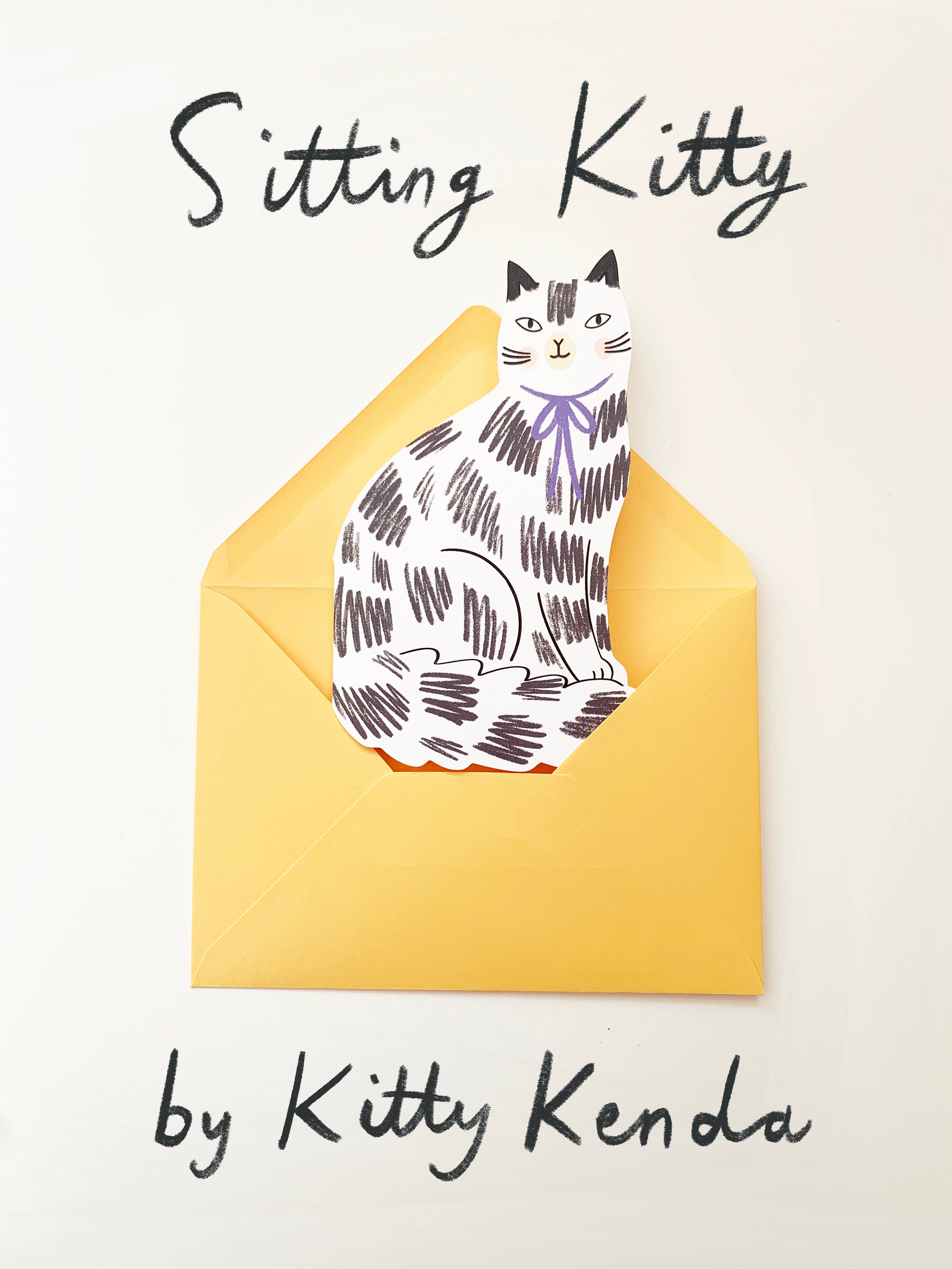 Sitting Kitty Shaped Greeting Card