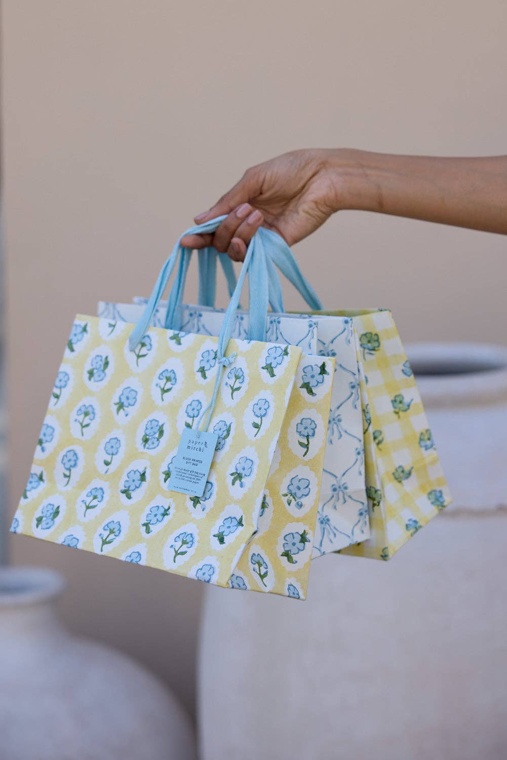 Block Printed Gift Bags (Medium) - Alaska