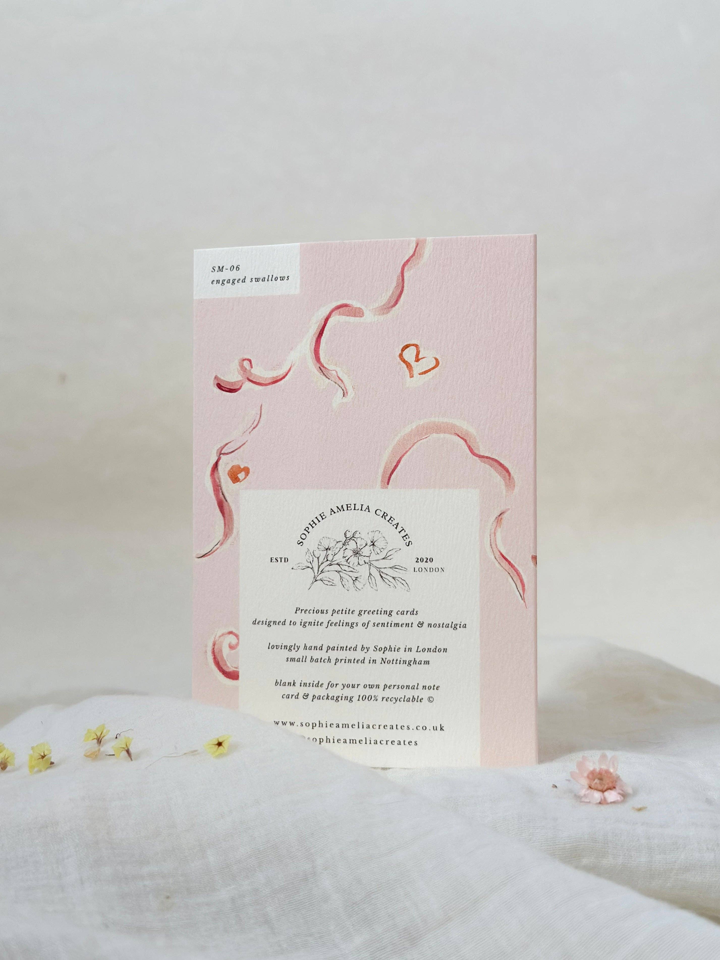 Engaged swallows - engagement card