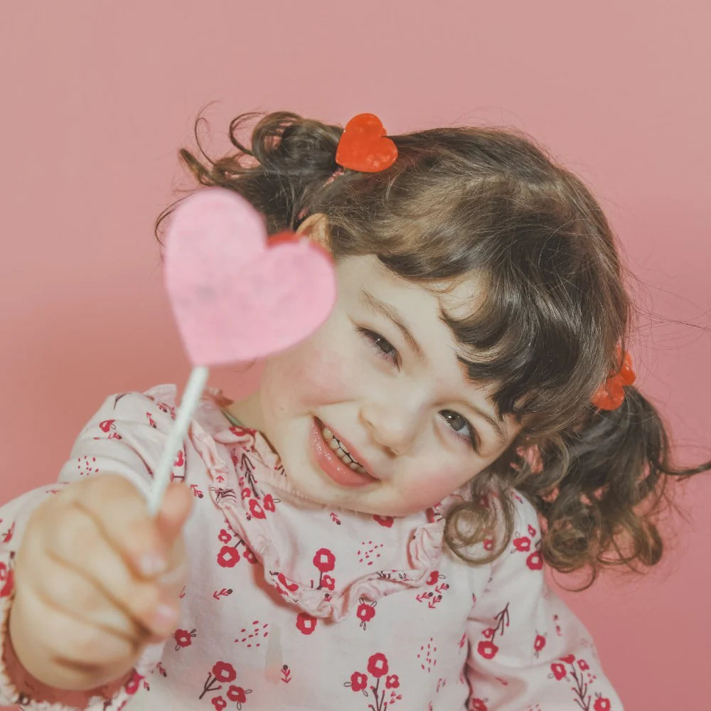 Red Heart Mini Hair Claw