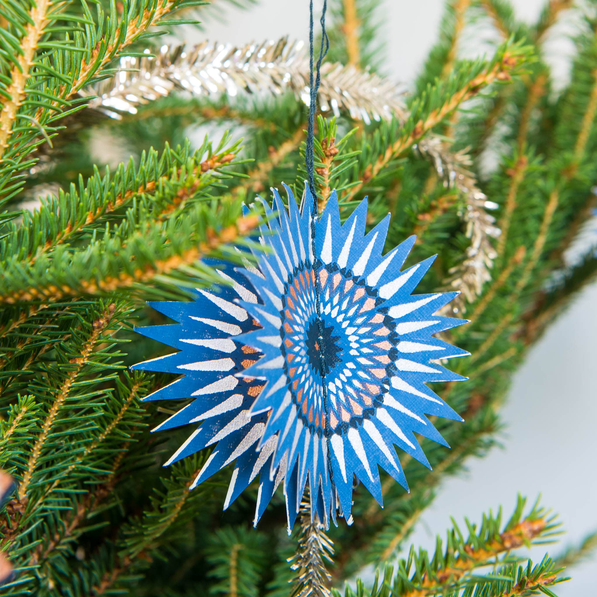 Screen Printed Paper Star Ornaments | Pack of 4