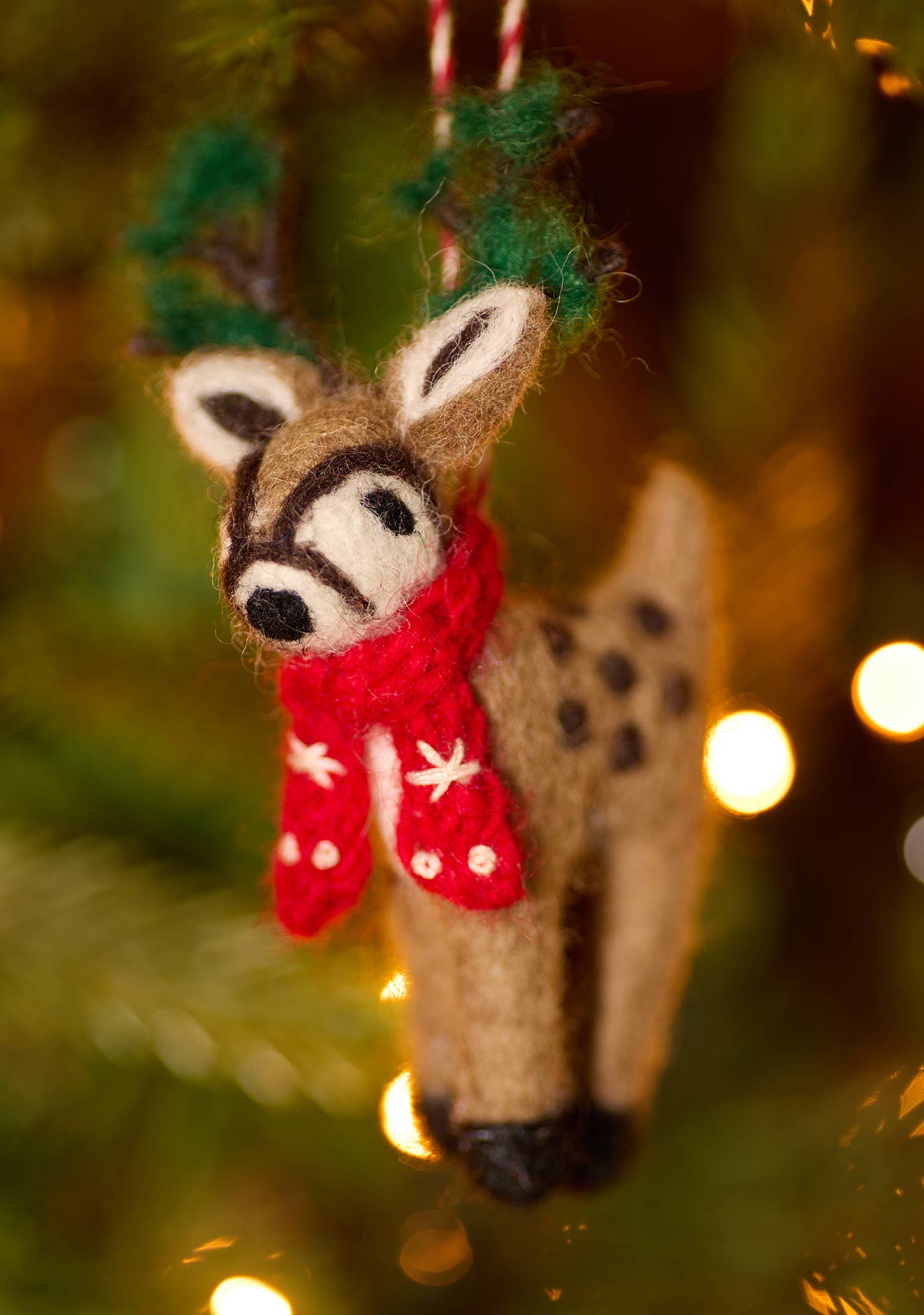 Embroidered Felt Reindeer Decoration