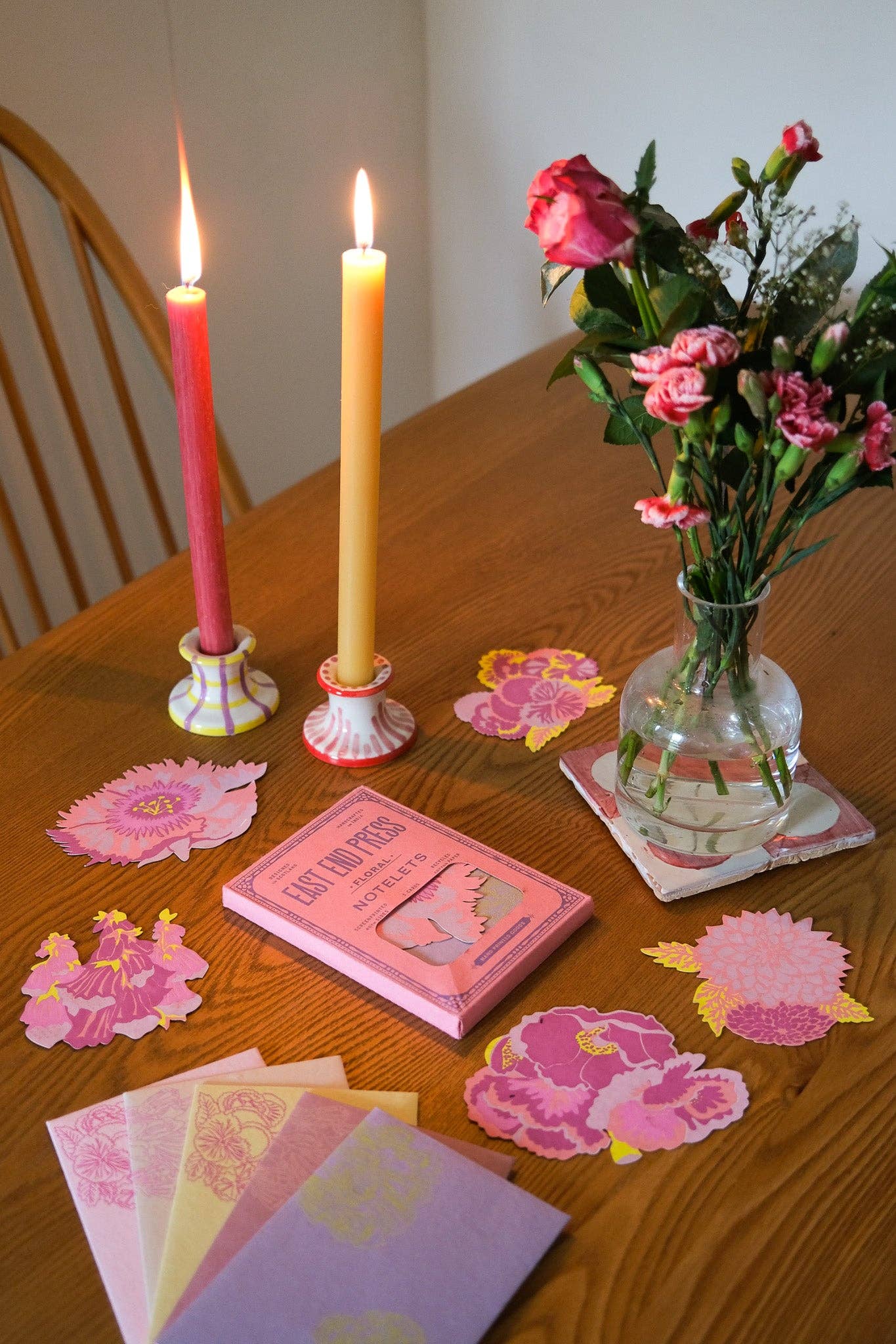 Screen Printed Floral Notelet Set