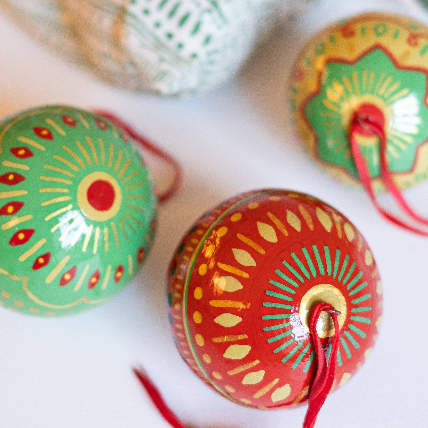 Jolly Paper Mache Baubles | 3 Designs Available