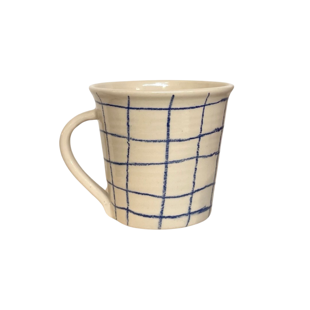 Handmade Grid Stoneware Mug