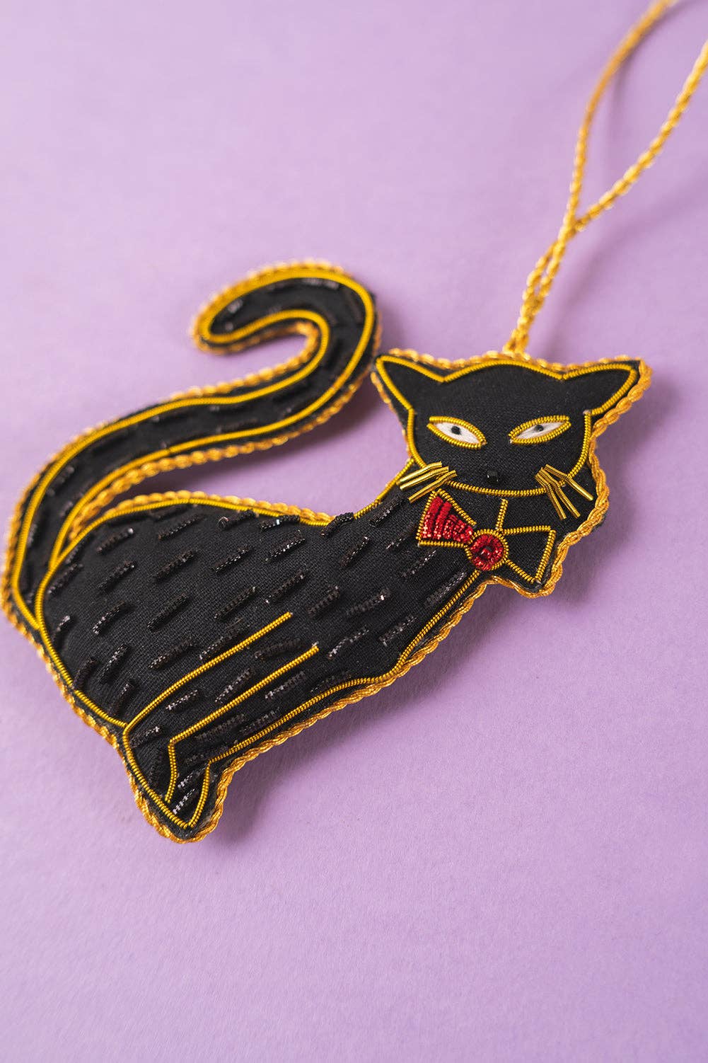 Sparkly Black Cat Decoration