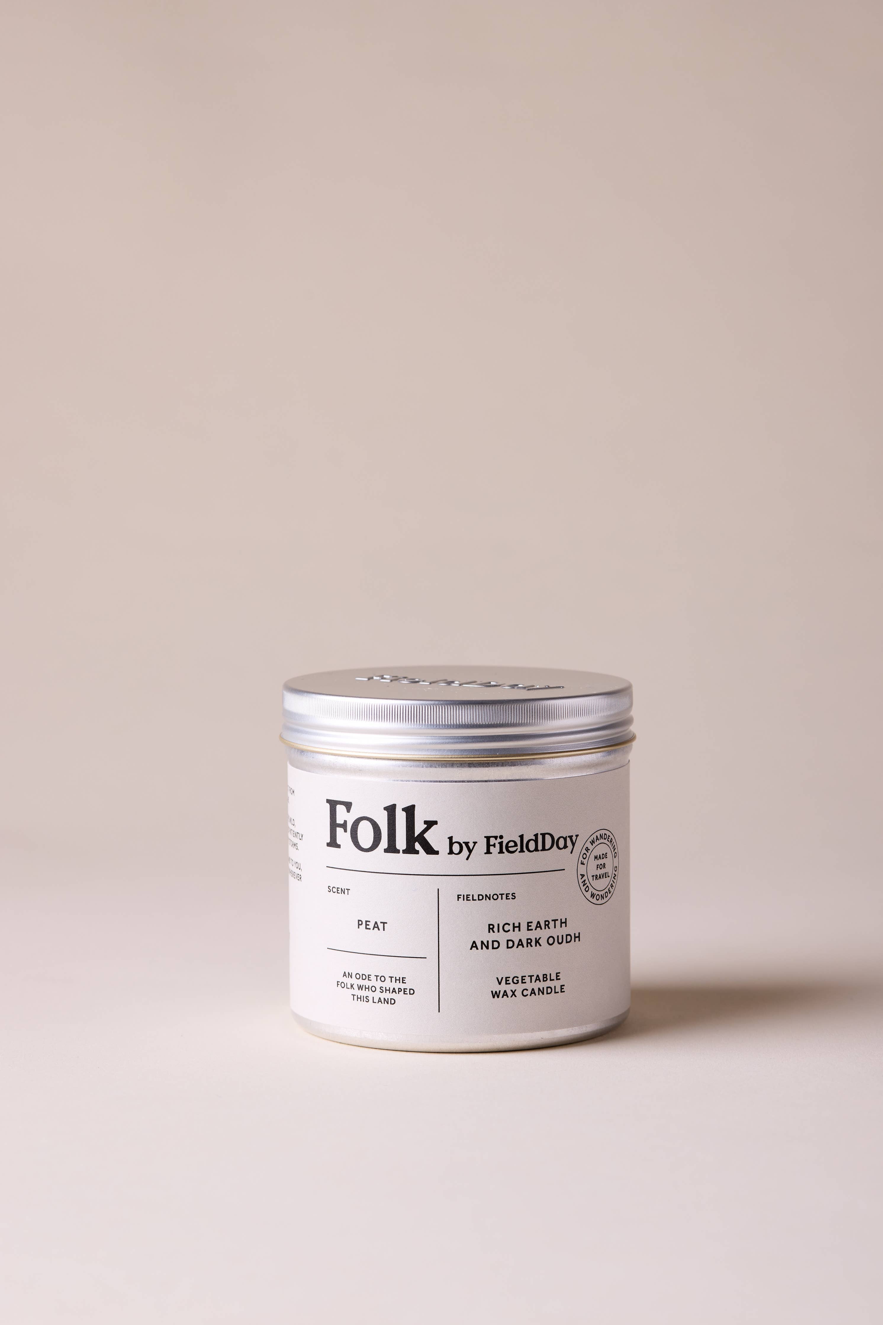 Folk Tin Candle | Peat