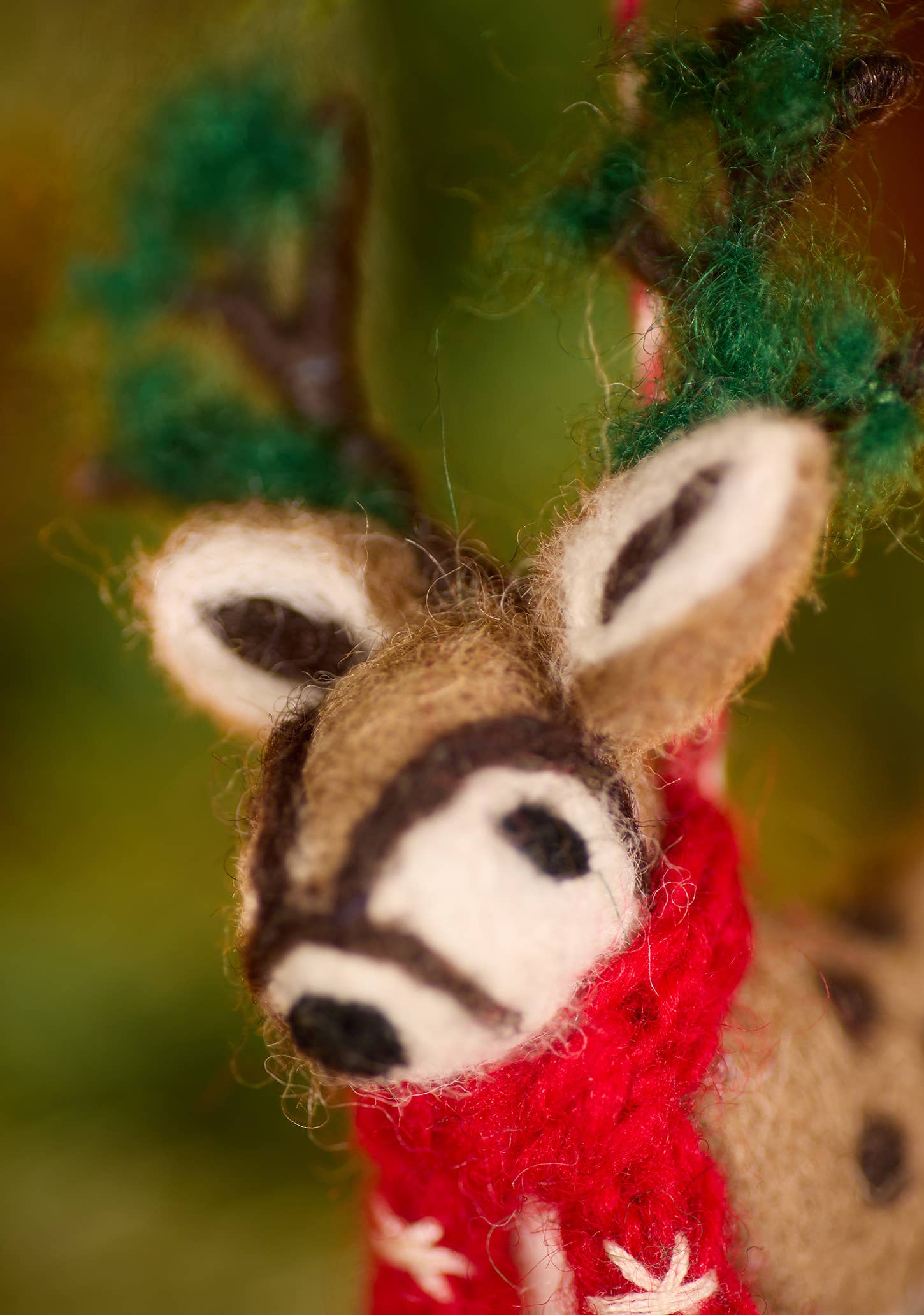 Embroidered Felt Reindeer Decoration