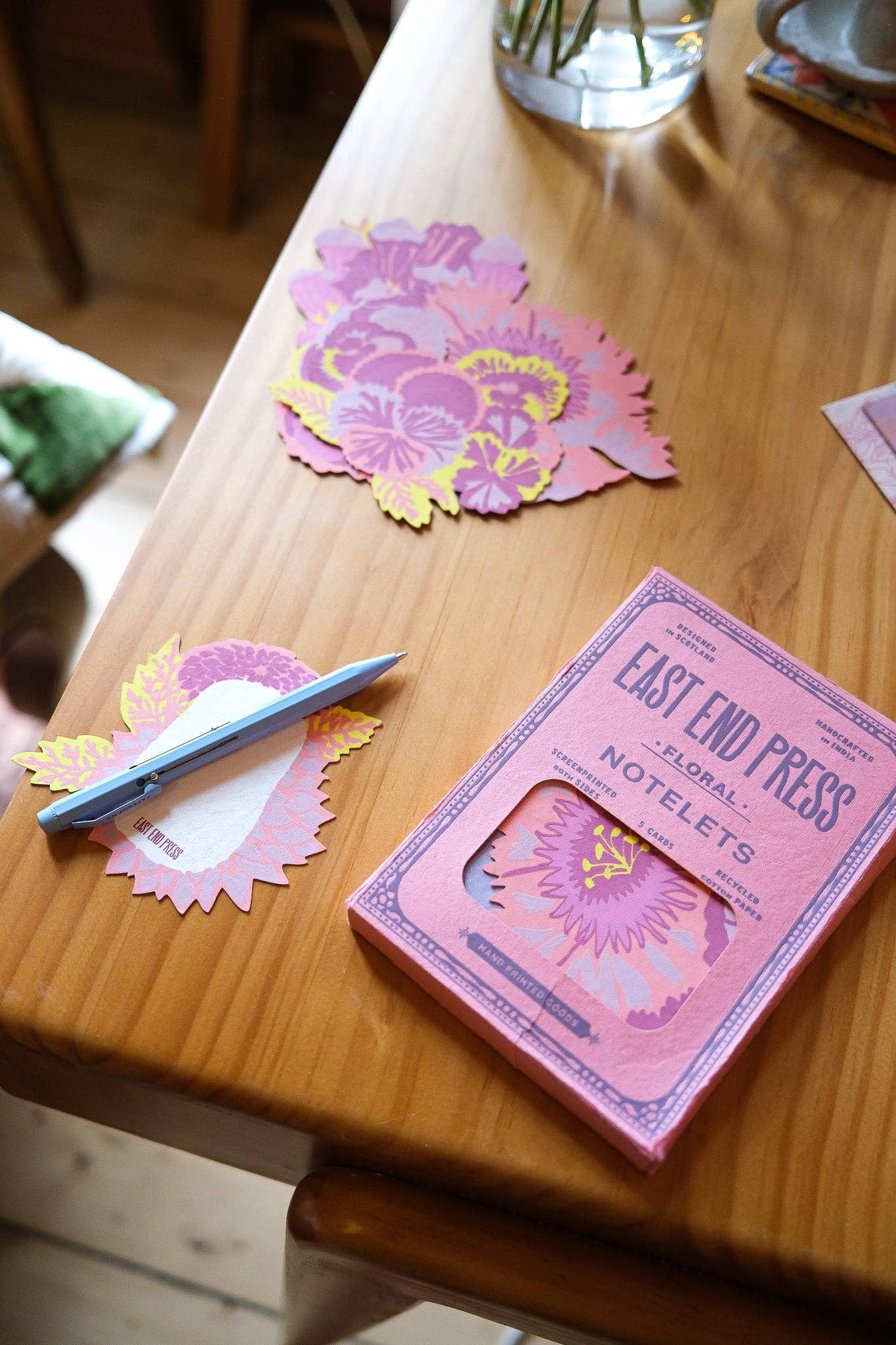 Screen Printed Floral Notelet Set