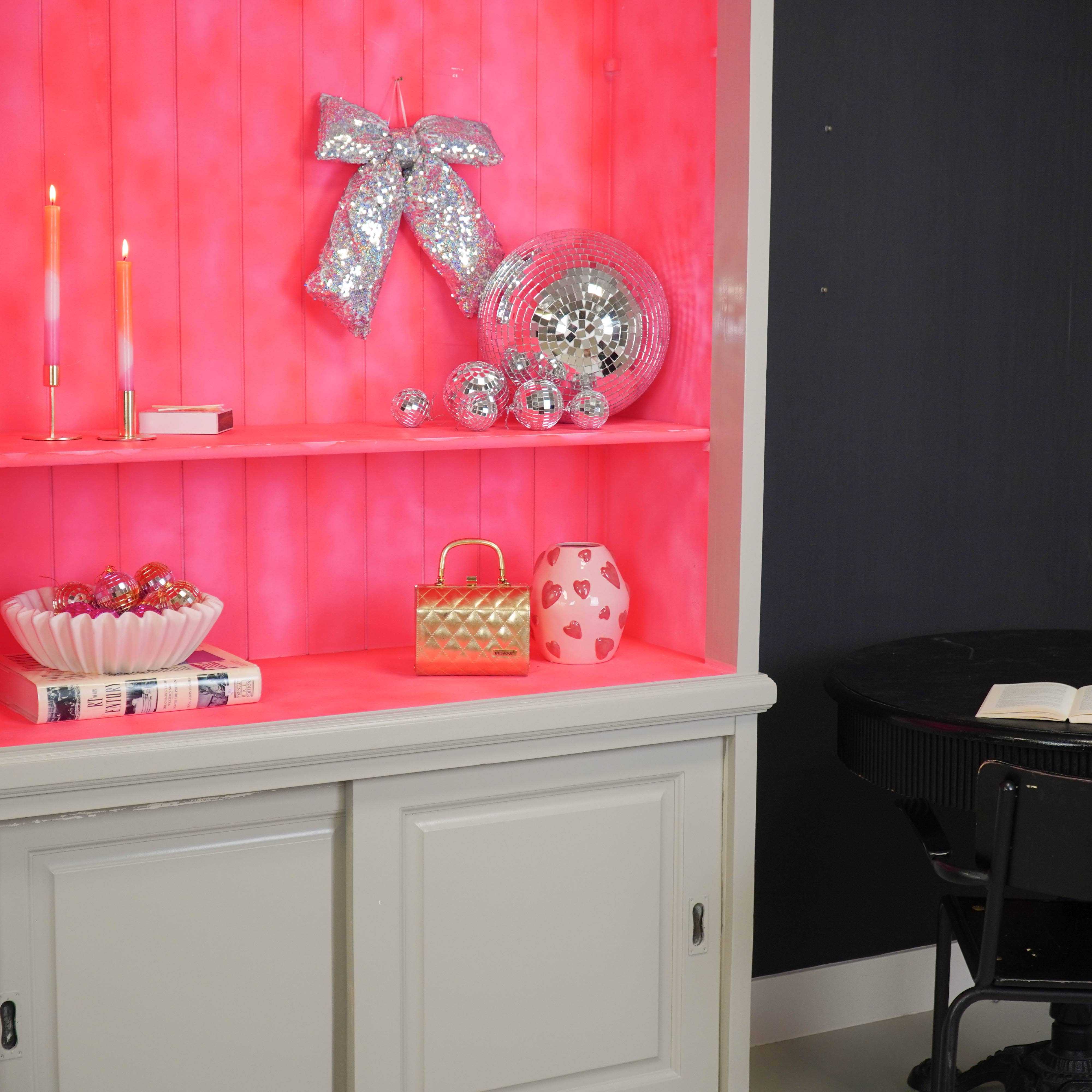 Silver Sequins Fabric Bow Christmas Decoration