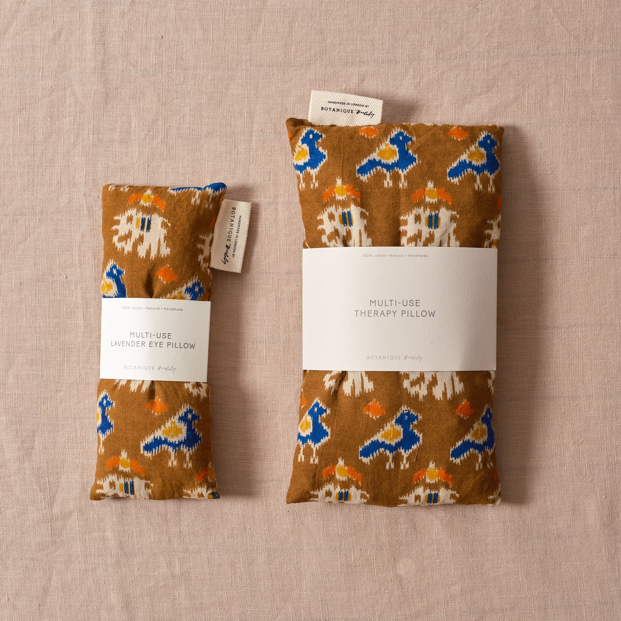 Multi-Use Lavender Eye Pillow | Block Printed Bird Print