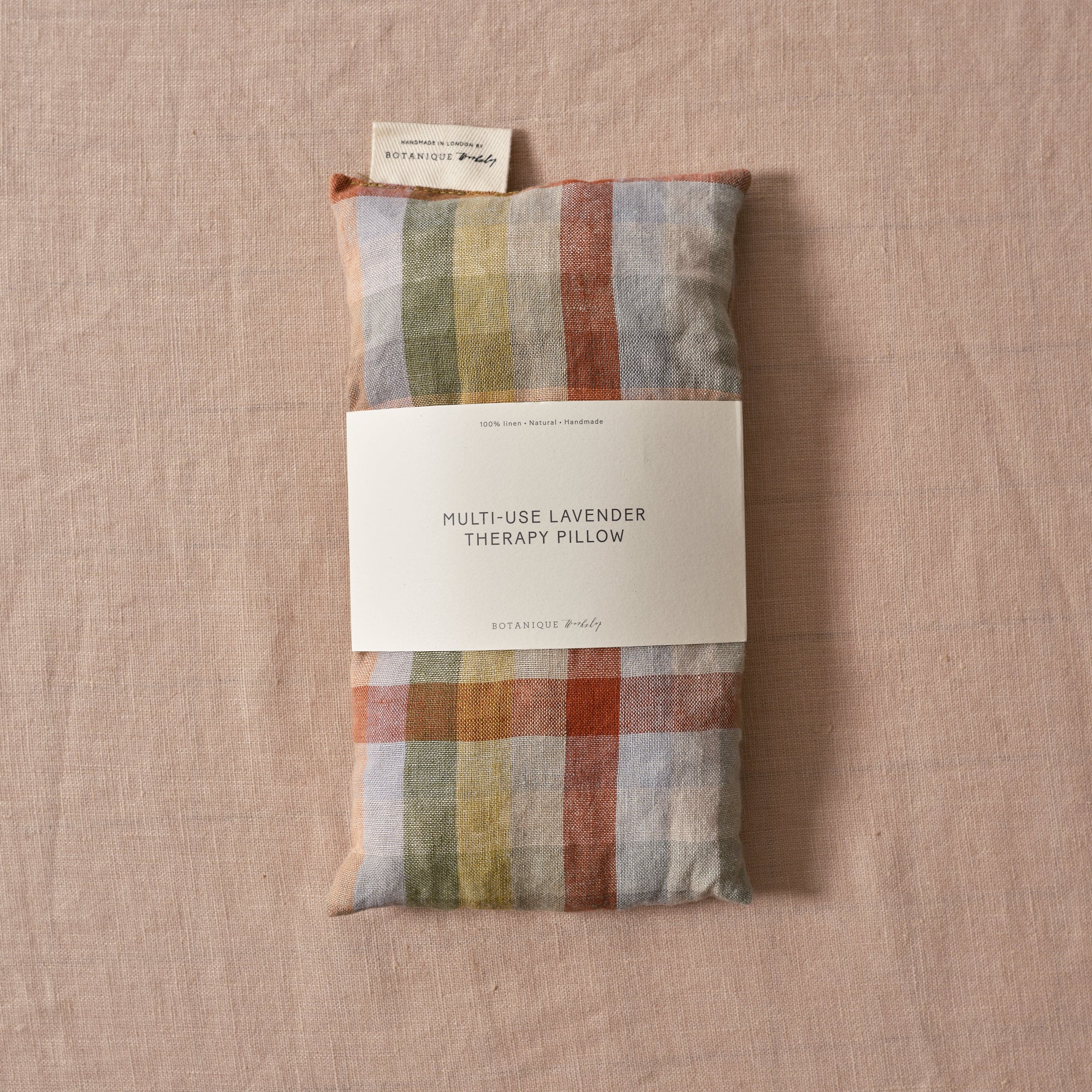 Multi-Use Lavender Therapy Pillow | Linen Aurora Check