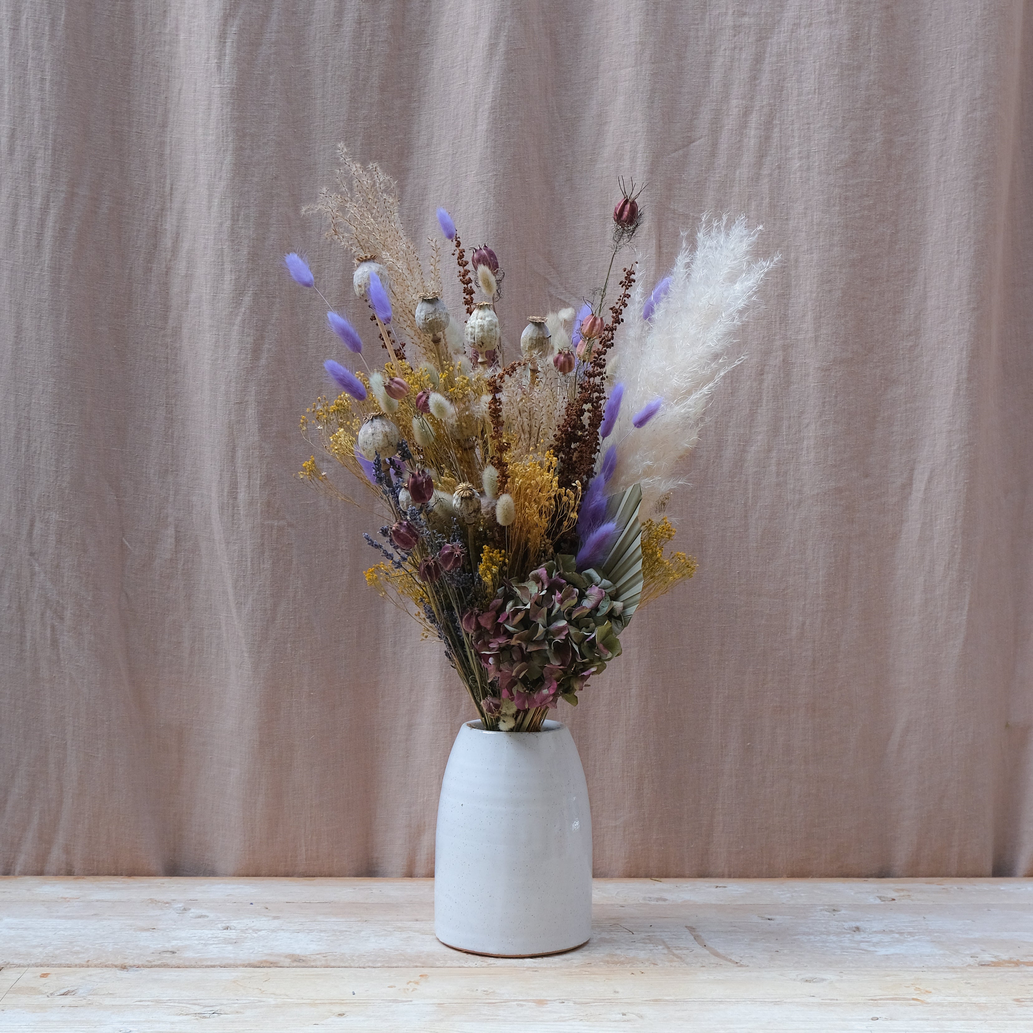 Lavender and Hydrangea purple muted dried flower bouquet