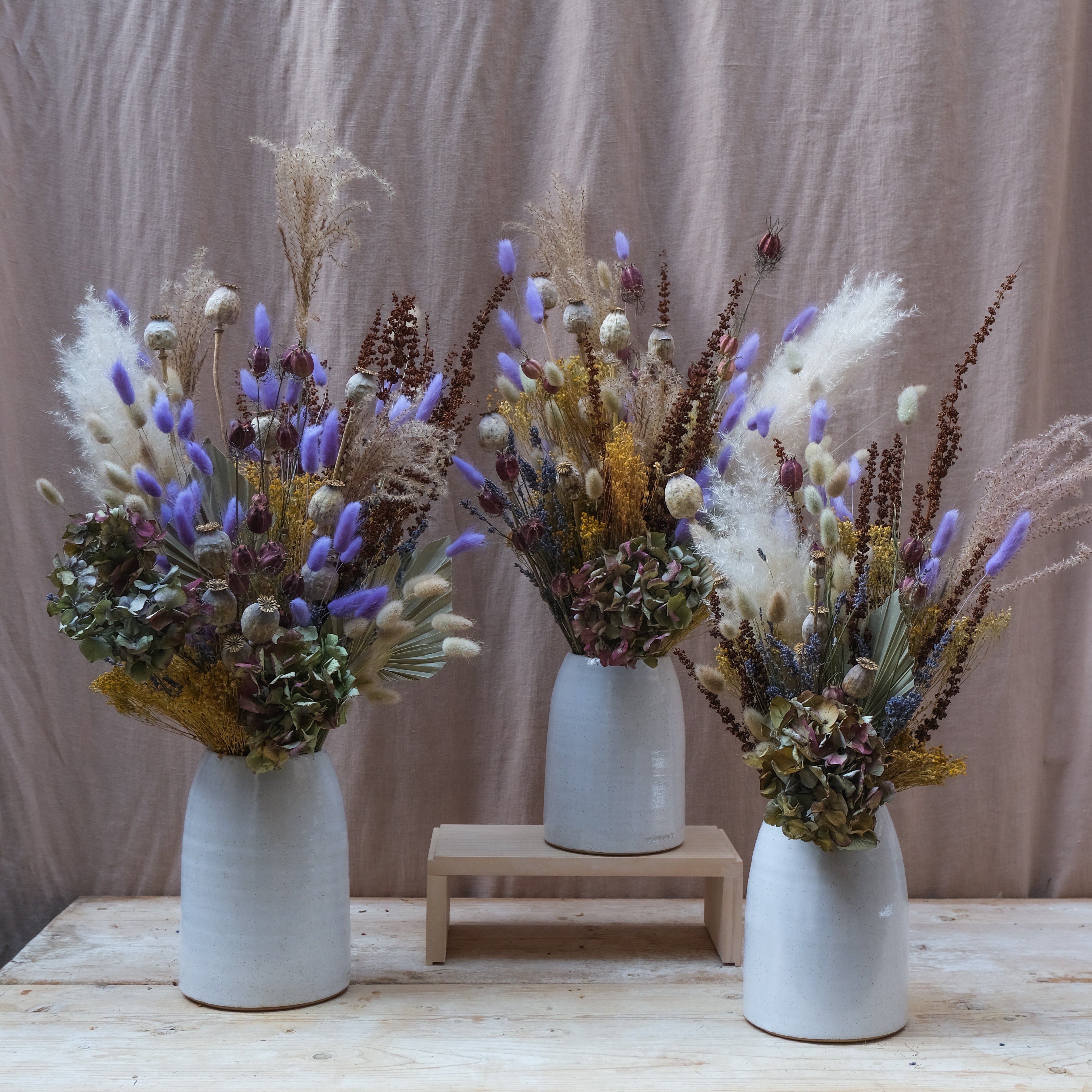 Lavender and Hydrangea purple muted dried flower bouquet