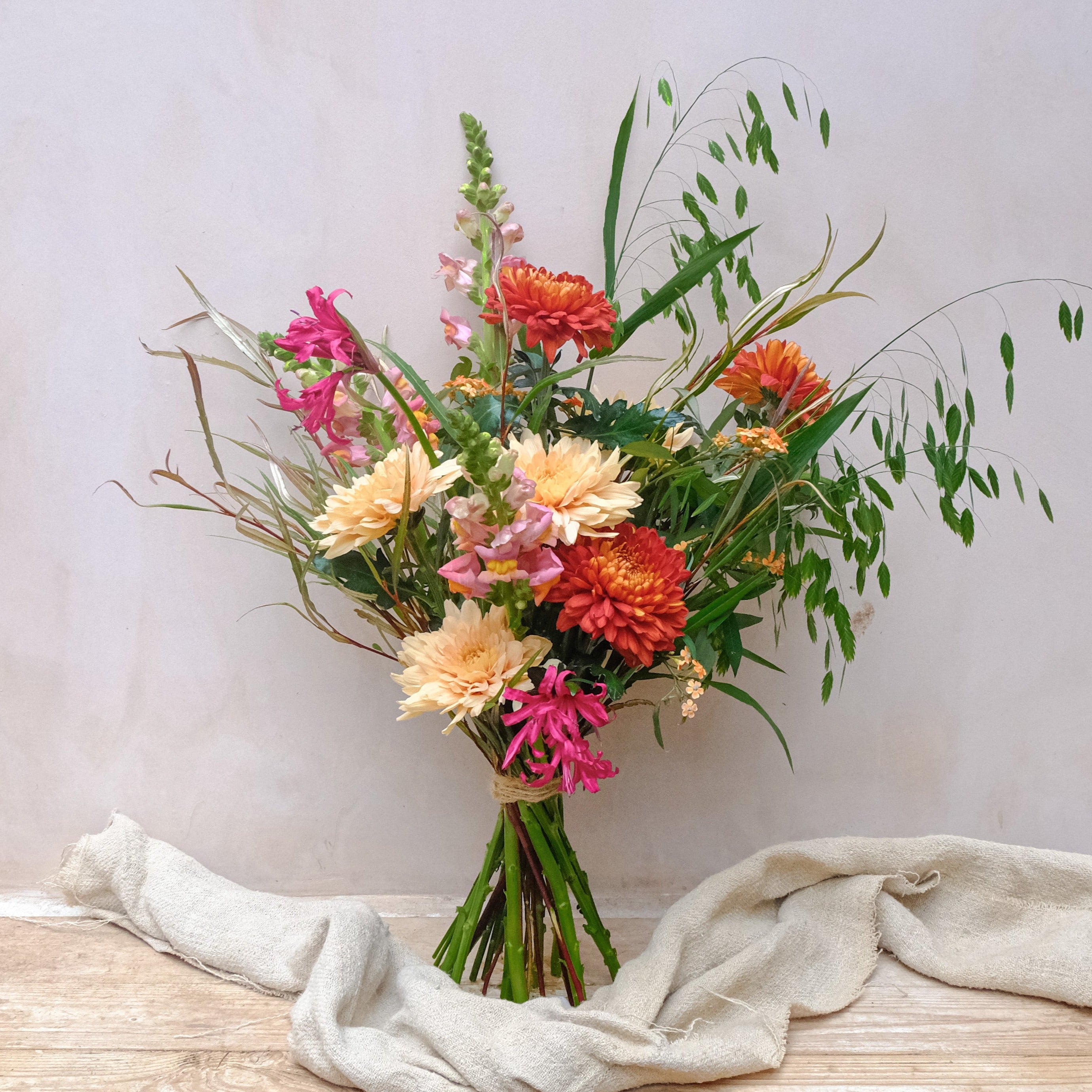 Autumn flowers bouquet with chrysanths, available to order online for London and UK nationwide delivery