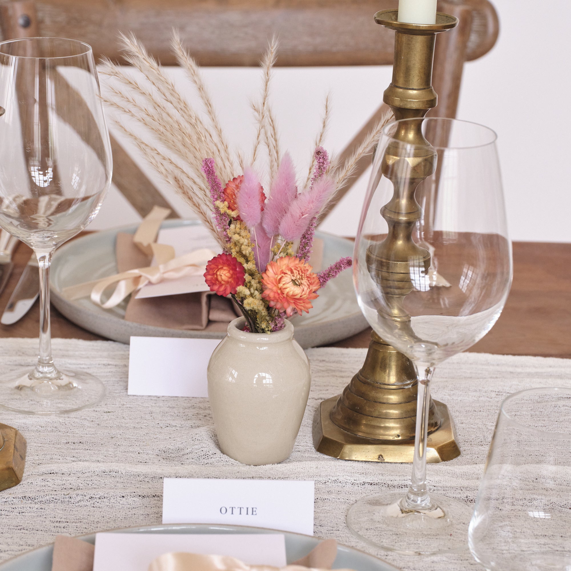 Everlasting Pastels Dried Flower Bud Vase Arrangements