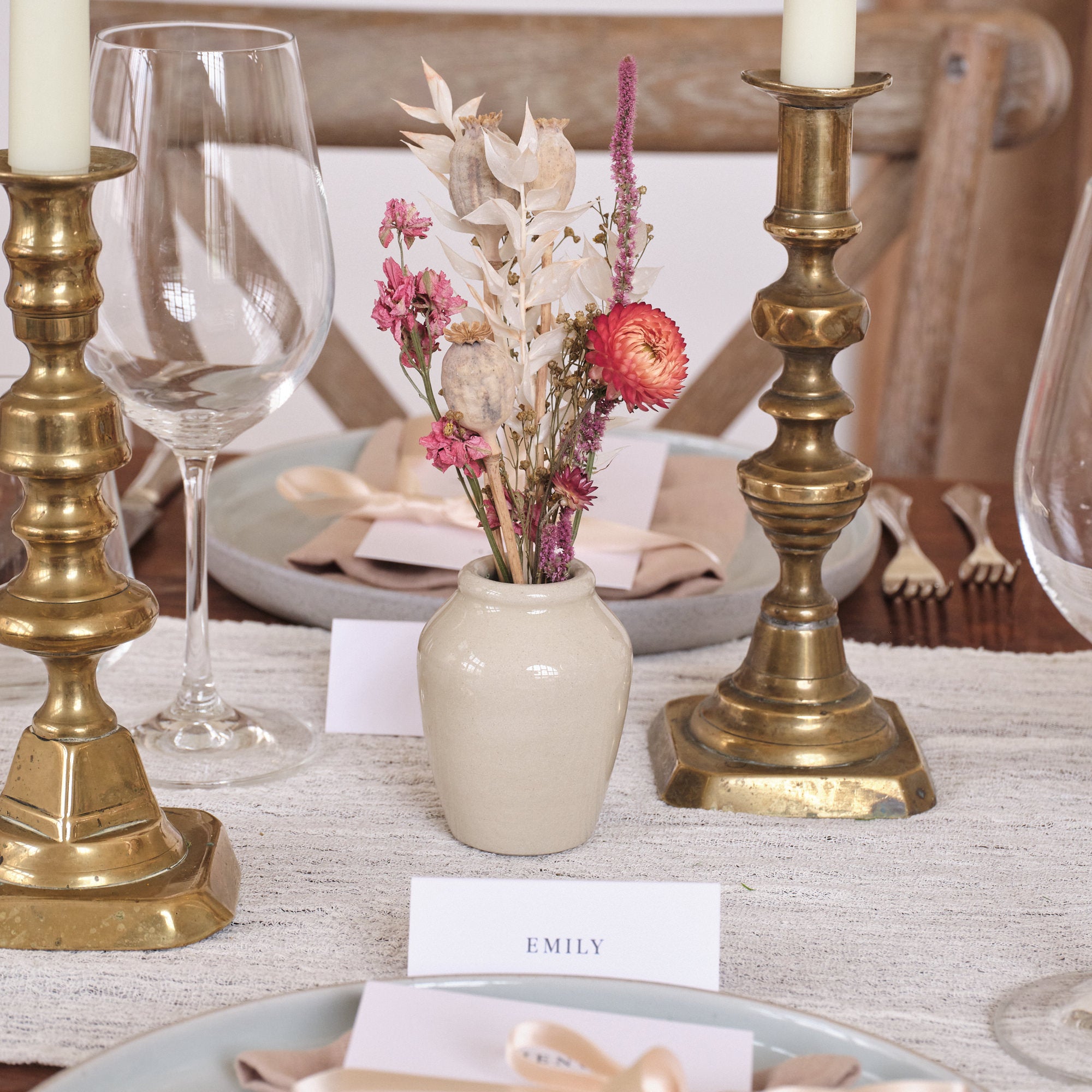 Everlasting Pastels Dried Flower Bud Vase Arrangements