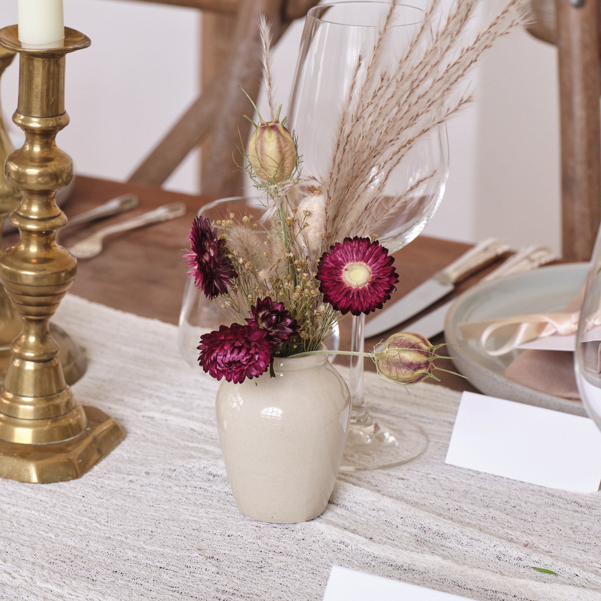 Everlasting Reds Dried Flower Bud Vase Arrangements