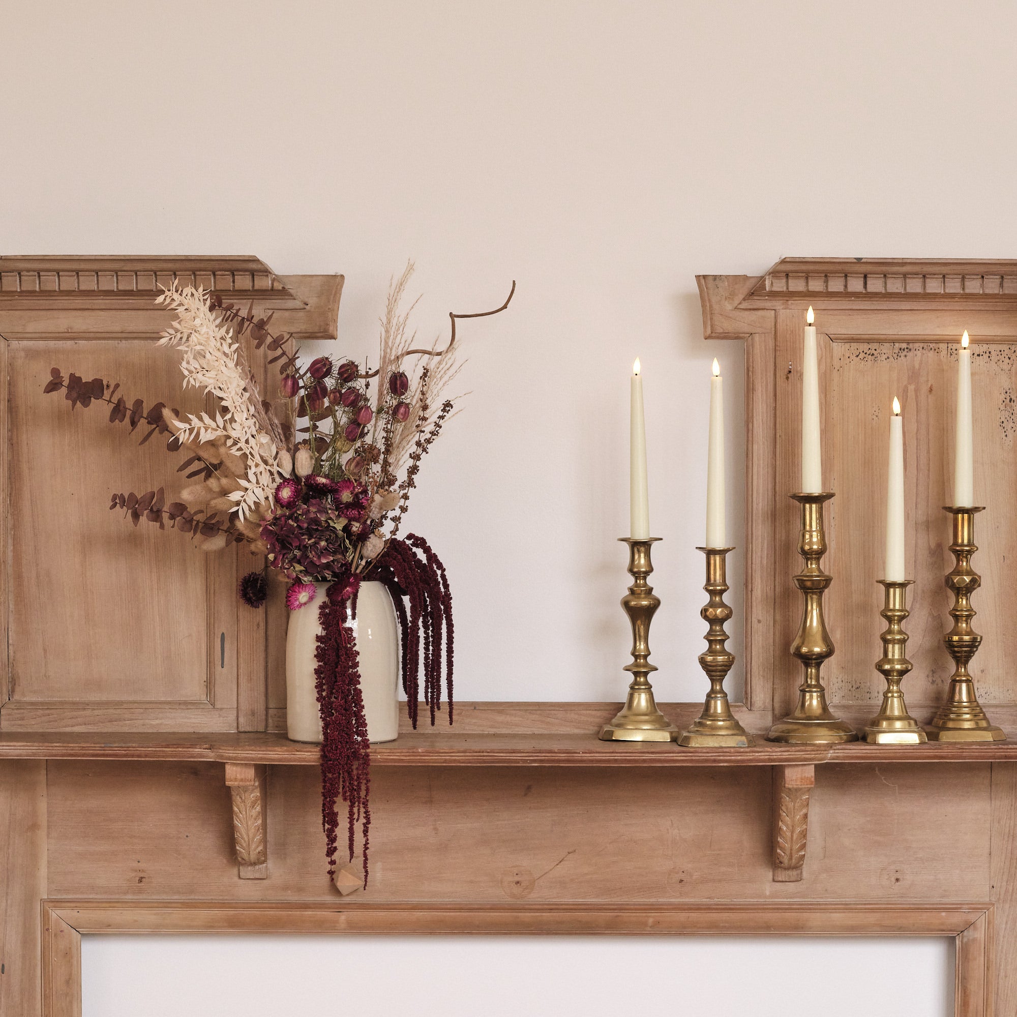 Everlasting Reds Dried Flower Vase Arrangements