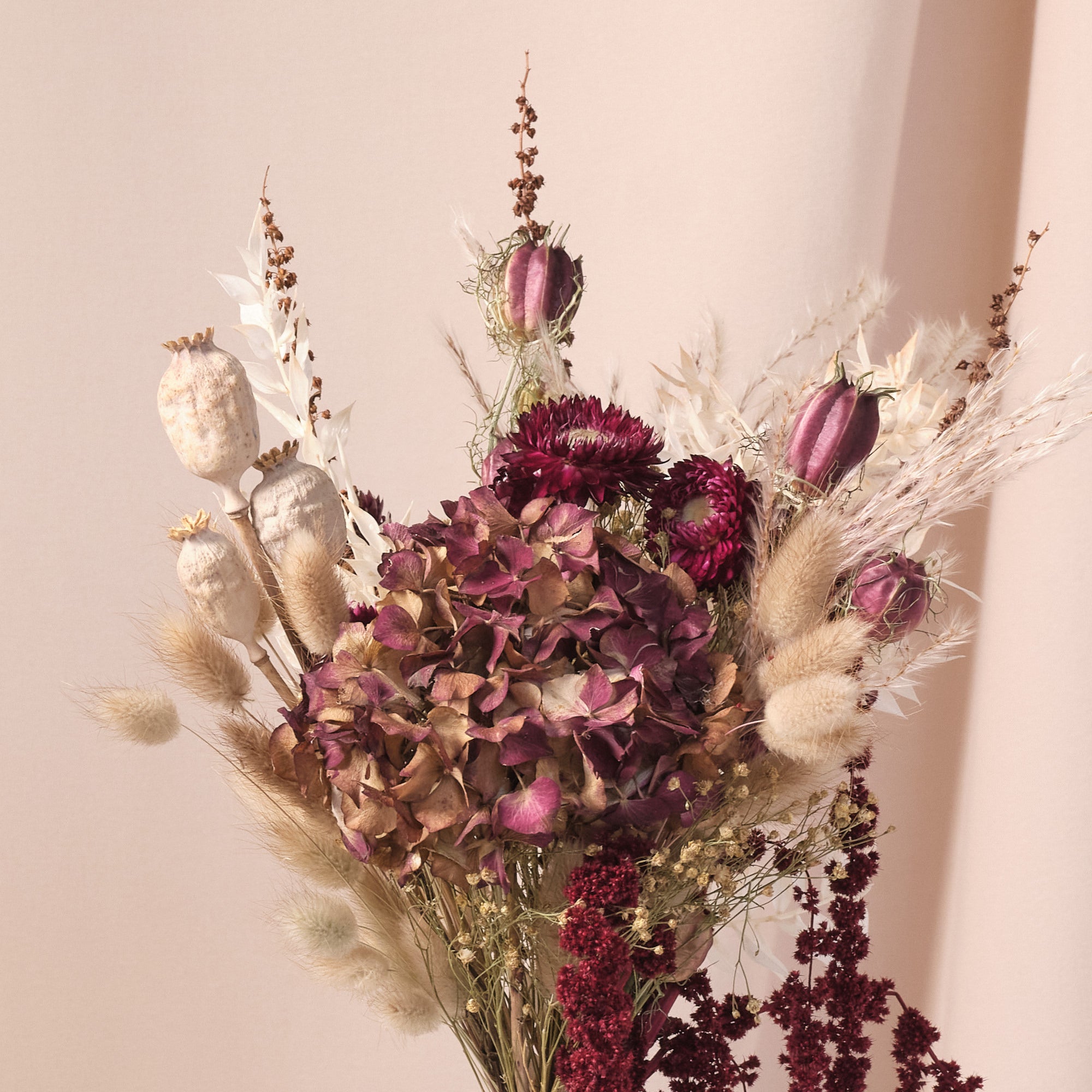 Everlasting Reds Dried Flower Bridesmaid Bouquet