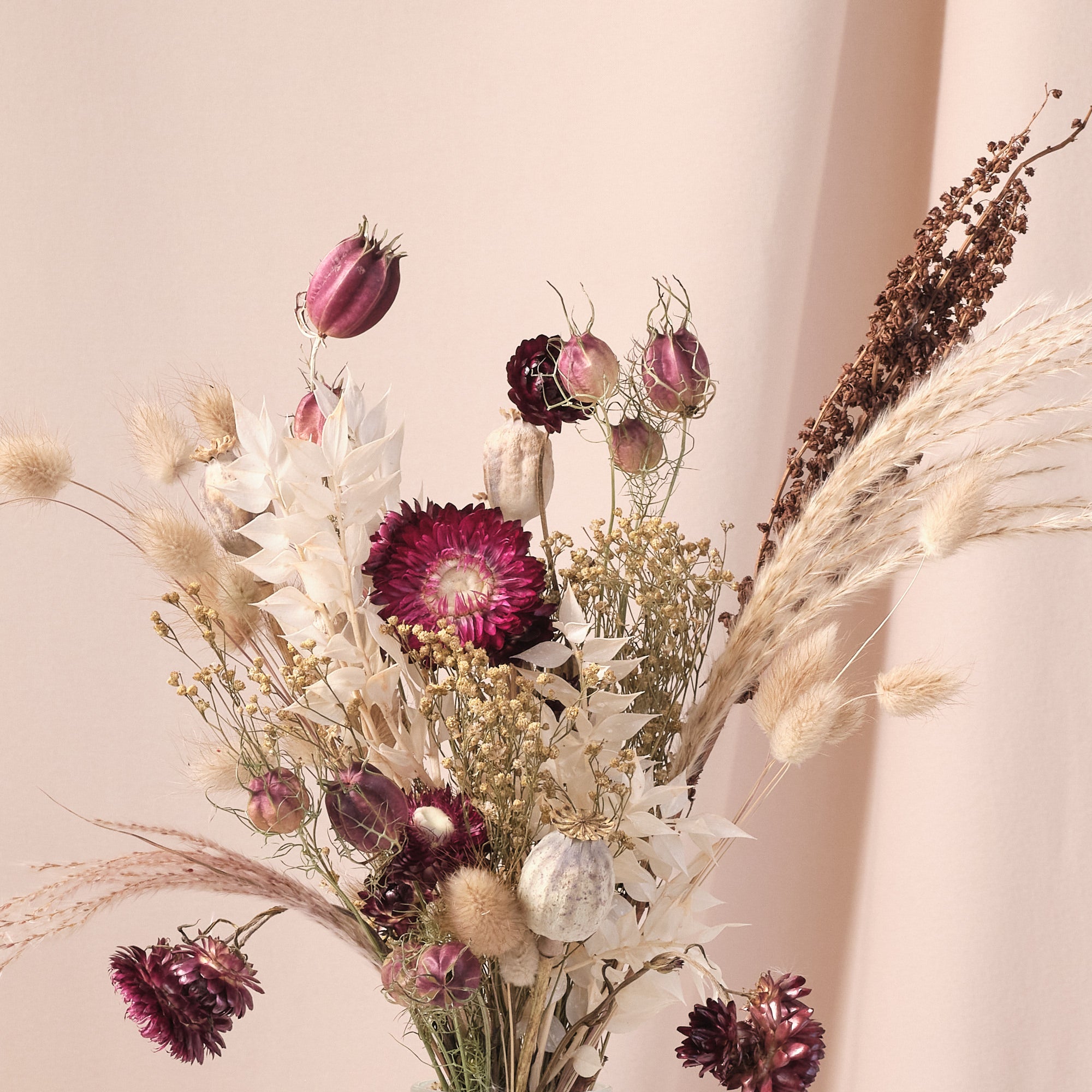 Everlasting Reds Jam Jar Arrangements