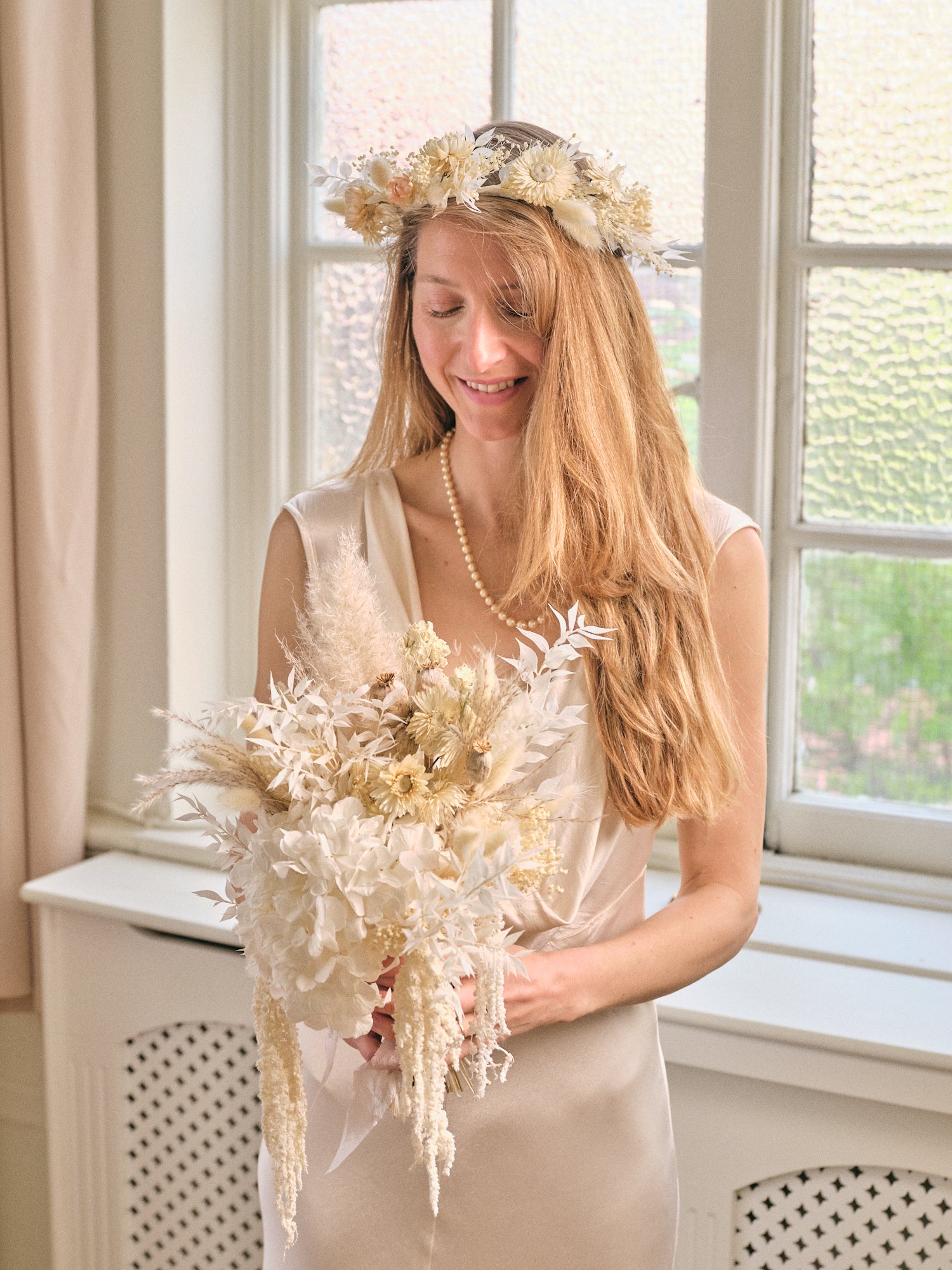 Everlasting Whites Dried Flower Crown